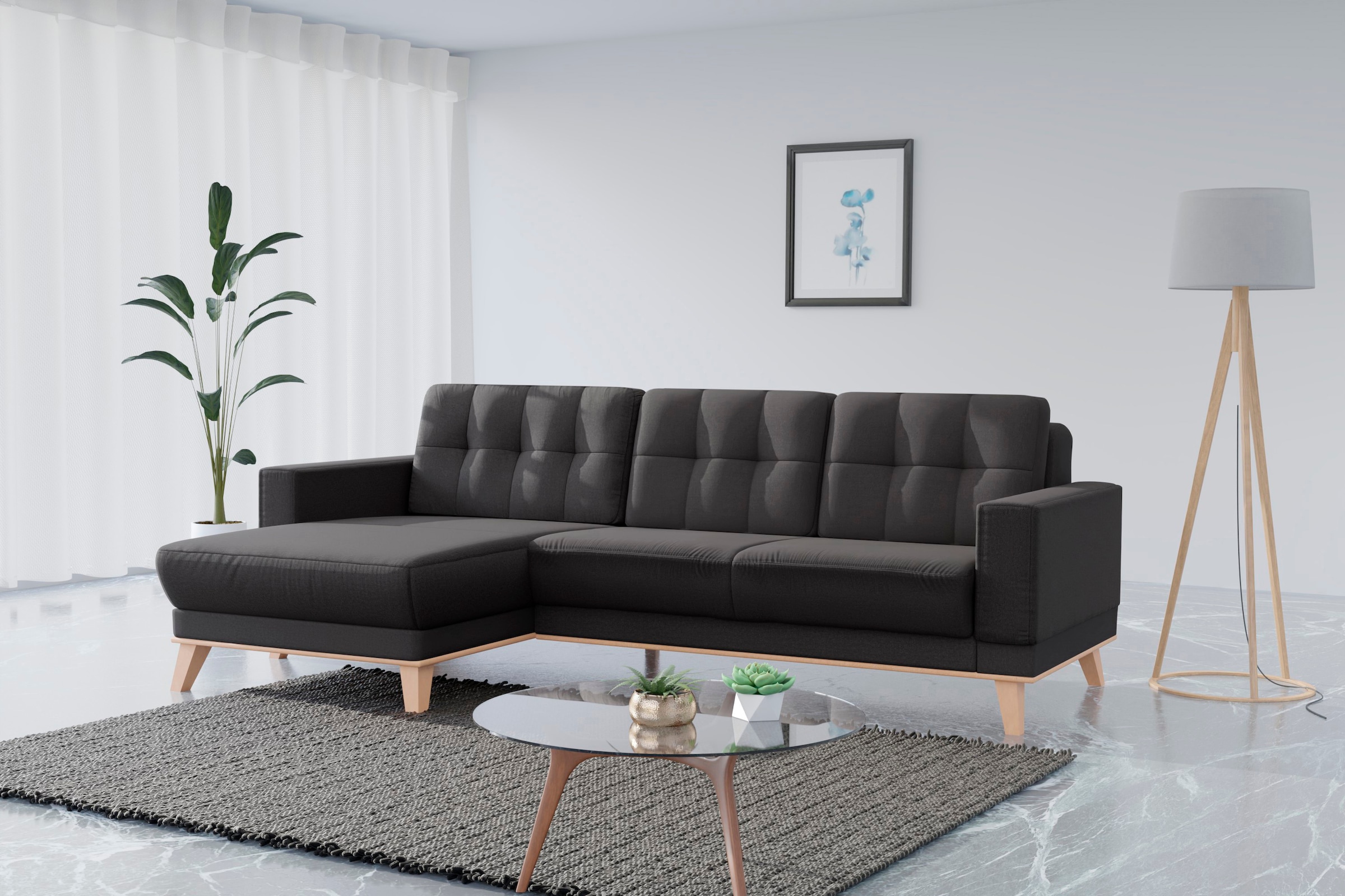 sit&more Ecksofa »Lavida L-Form« wahlweise mit Kippfunktion und Bettkasten