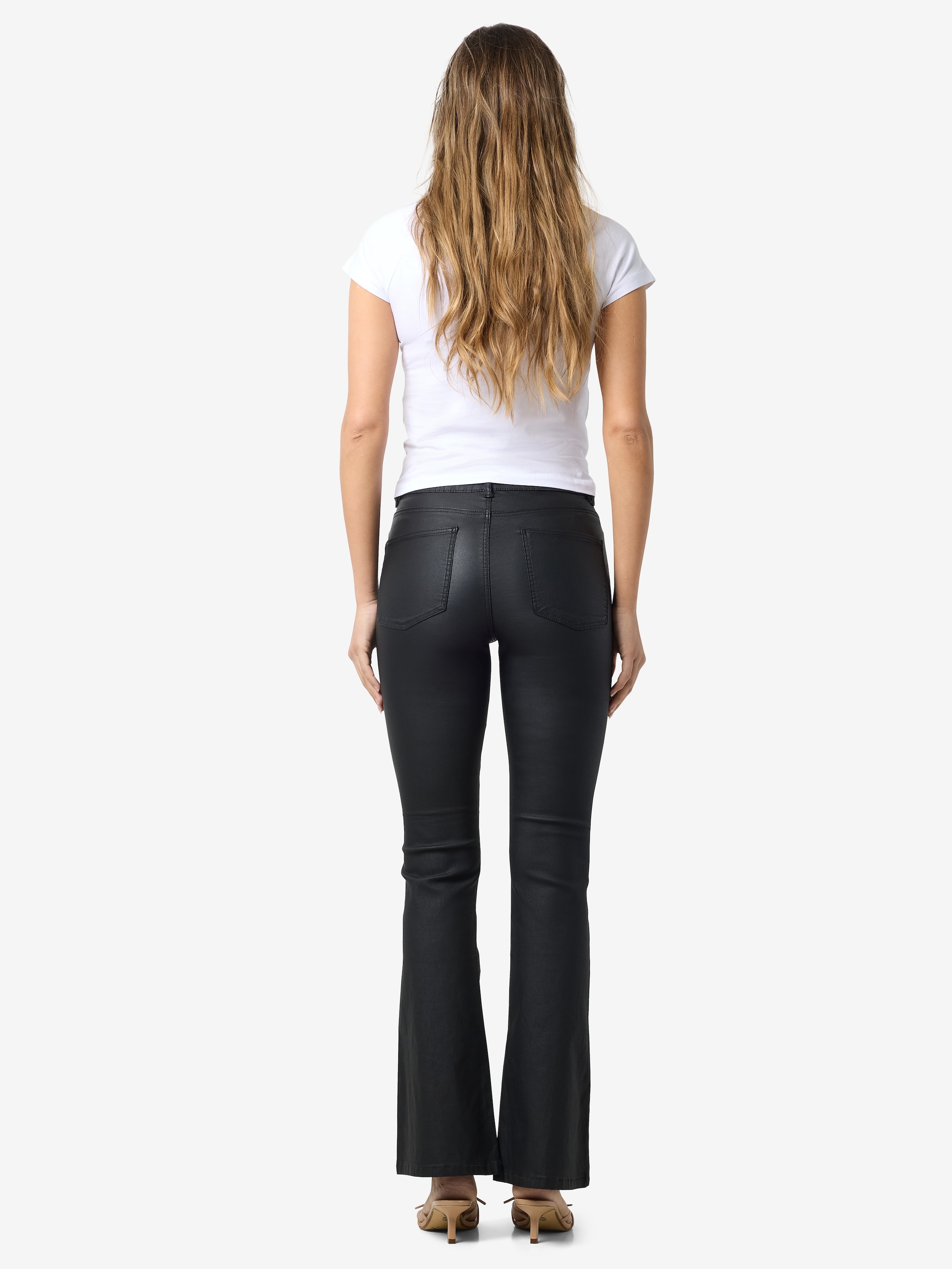 Noisy may Pantalon imitation cuir »NMSALLIE HW FLARE COATED PANTS NOOS«