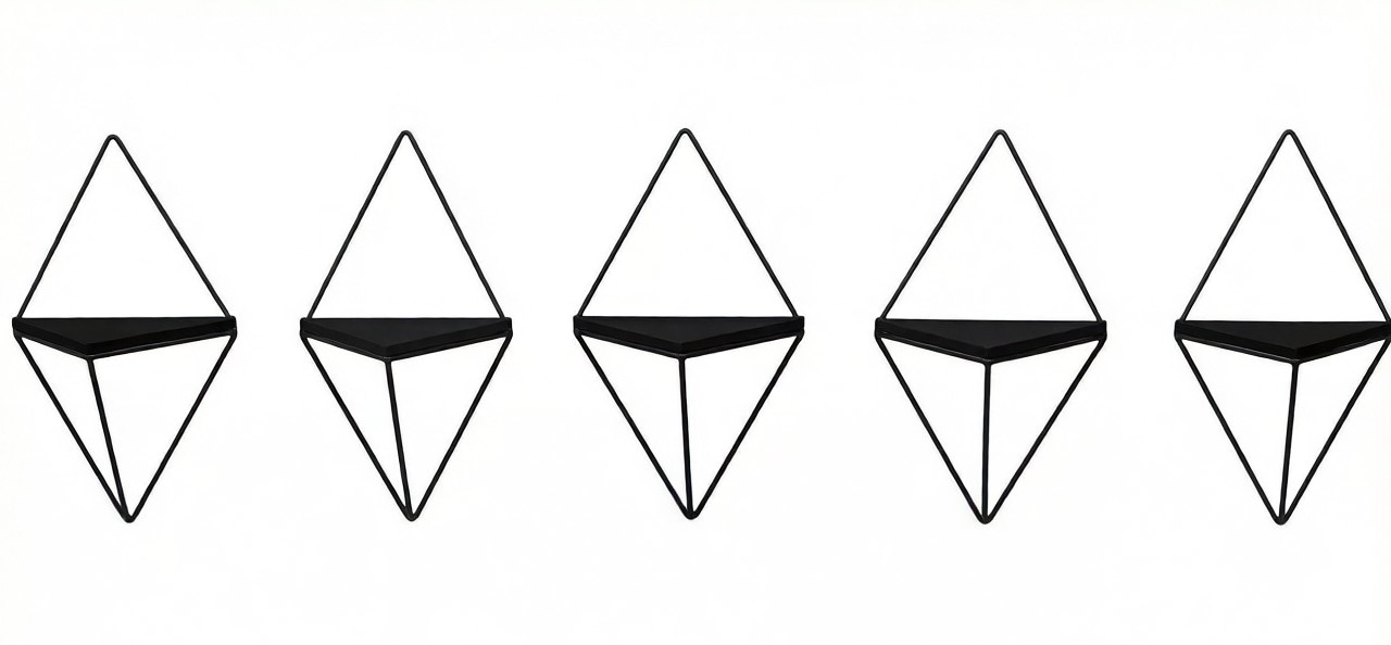 GOODproduct Étagère murale décorative »Rauten Rudel in modernen, dezenten Farbkombinationen« Set, 5 cuis tlg. Dekoregal, Wanddeko, aus Metall und MDF, 5tlg.Set