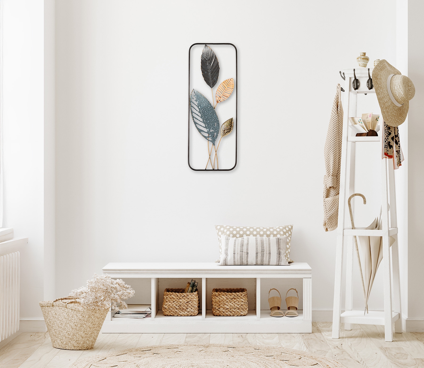 Bönninghoff Tableau métallique »BLÄTTER 29x74 cm – Deko modern« Feuilles | Images de feuilles | Plantes décoration murale