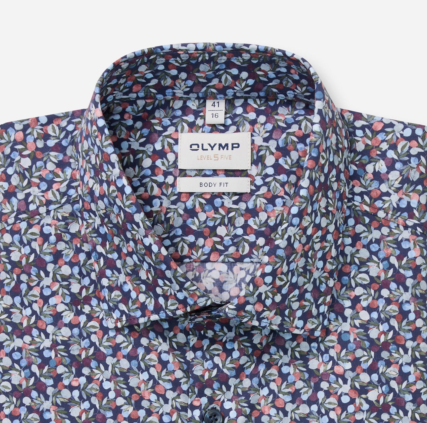 OLYMP Chemise à manches longues »Level Five« Businesshemd, body fit, New York Kentkragen, florales Muster