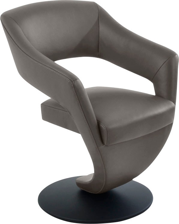 K+W Komfort & Wohnen Chaise pivotante »Kansas« () fauteuil pivotant en cuir design avec grand confort d’assise, plateau tournant noir