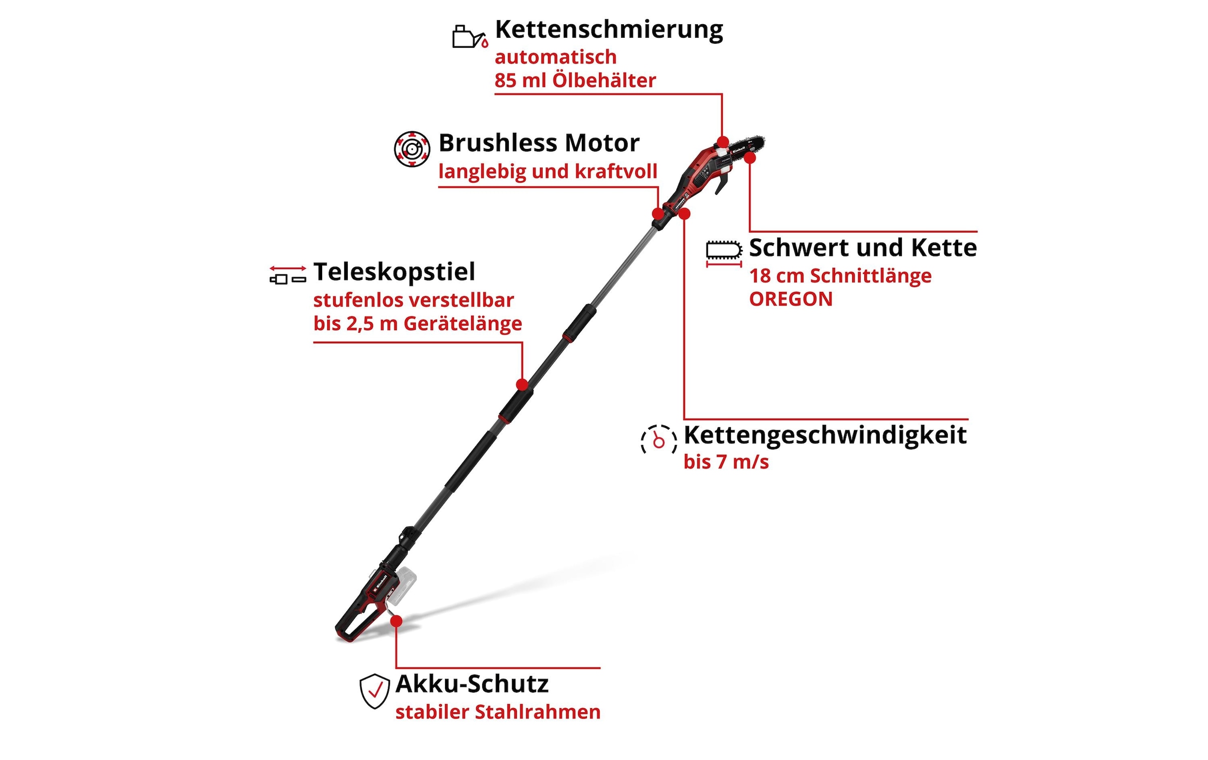 Einhell Akku-Hochentaster »GP-LC 18/20 Li T BL-Solo« ()  Akku Systemreihe: Einhell Power X-Change