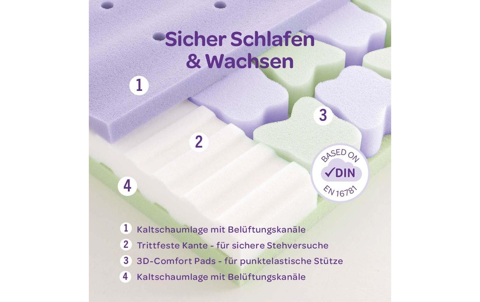 Träumeland Matelas pour enfants »Butterfly« 11 cm hoch 1 cuis tlg.