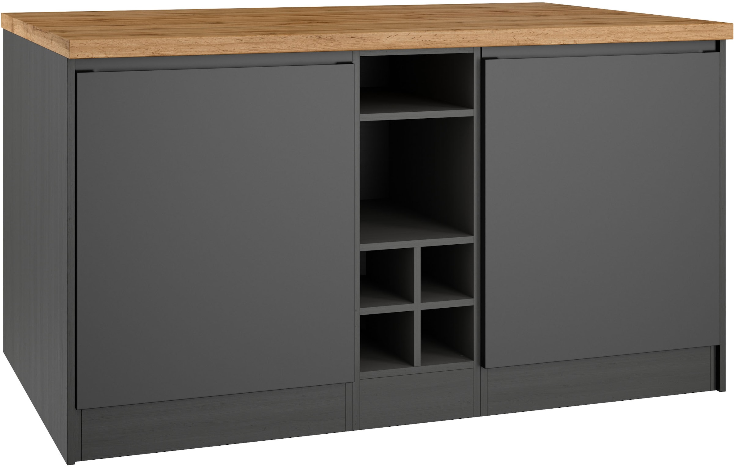 KOCHSTATION Ilot de cuisine »KS-Bruneck, Breite 153 cm« façades MDF, plan de travail épaisseur 38mm