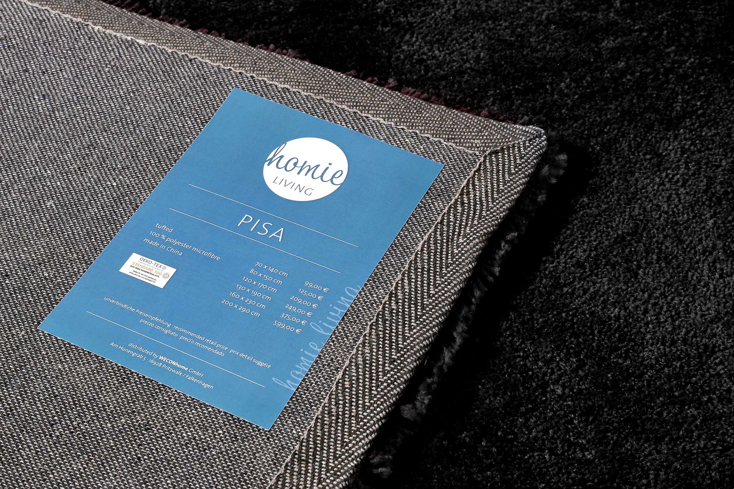 Homie Living Tapis »Pisa« Rond 25 mm Höhe Hochflor, Microfaser, uni, weich, Shaggy, Wohnzimmer, Schlafzimmer