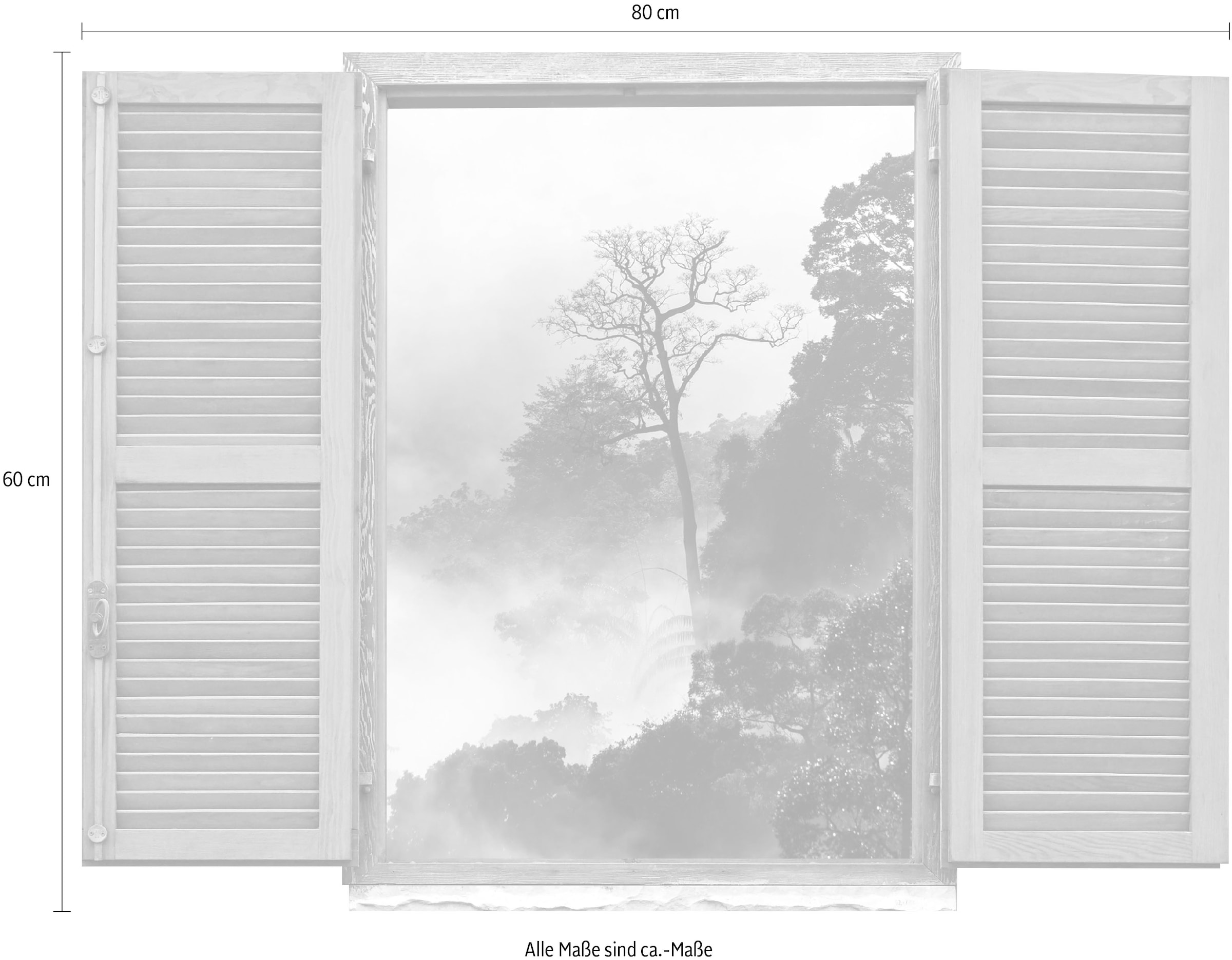 queence Wandtattoo »Regenwald« Wandsticker, Wandbild, selbstklebend, 3D, Fenster