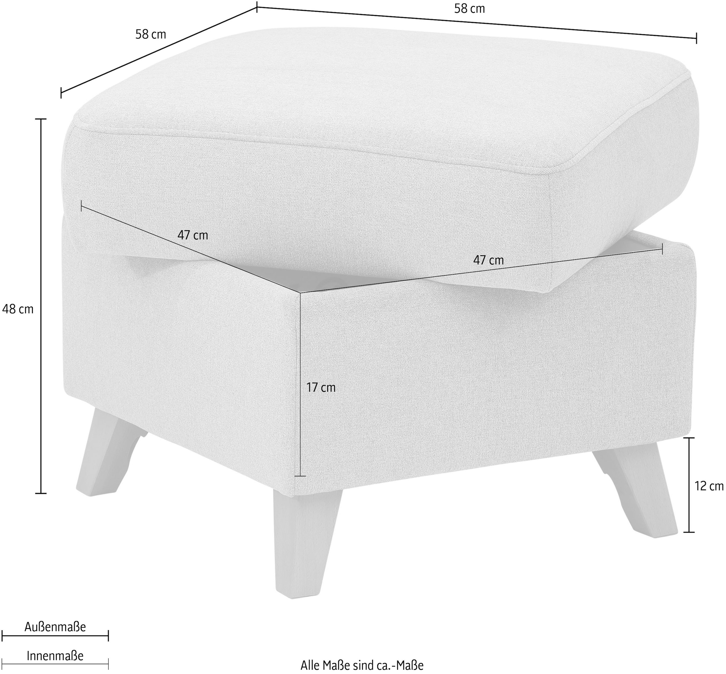 Home affaire Tabouret de rangement »Westerland« in vielen Bezugsarten und Farben, auch in Luxus-Microfaser imprägniert