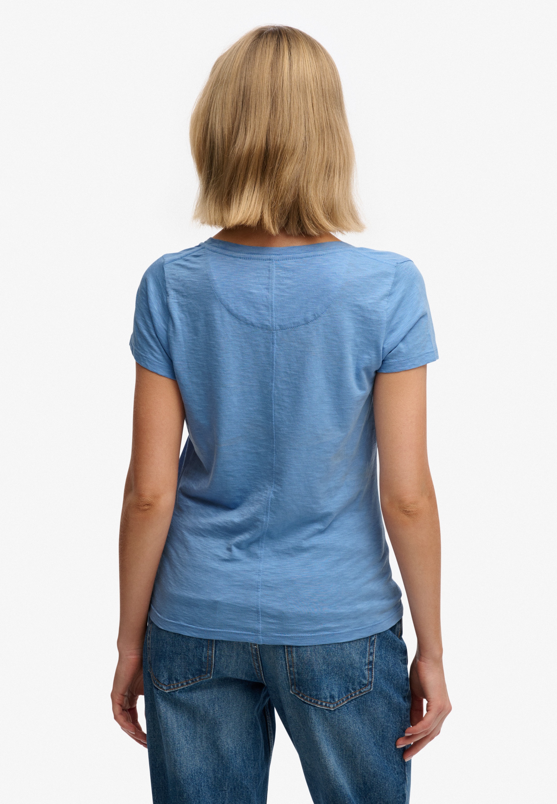 Superdry T-Shirt »STUDIOS SCOOP NECK TEE« Baumwollmischung, regular fit