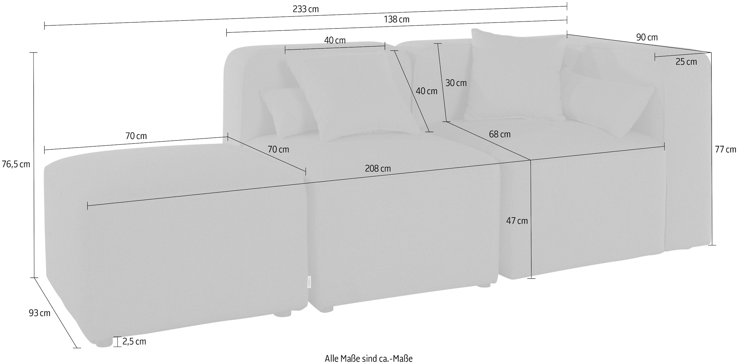 Home affaire 3-places »Sundstrup« Modulserie, individuelle Zusammenstellung