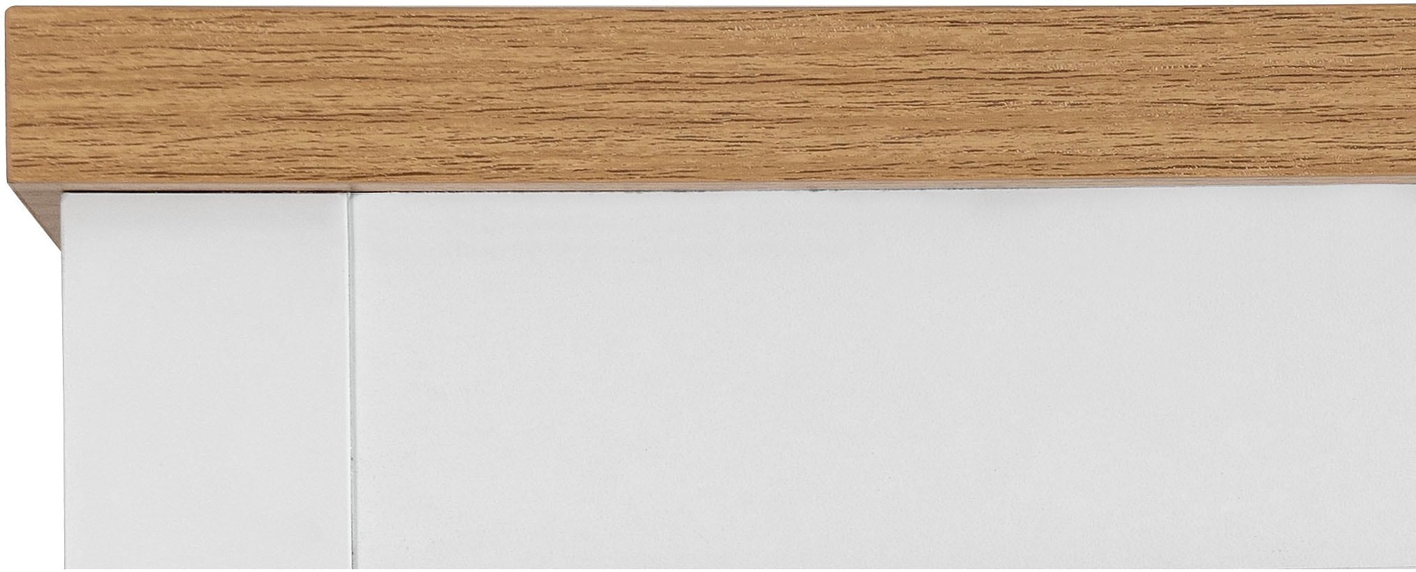 GOODproduct Vitrines »Rigny« aus MDF, mit Holz-Zierleiste, schwarzem Metallgriff