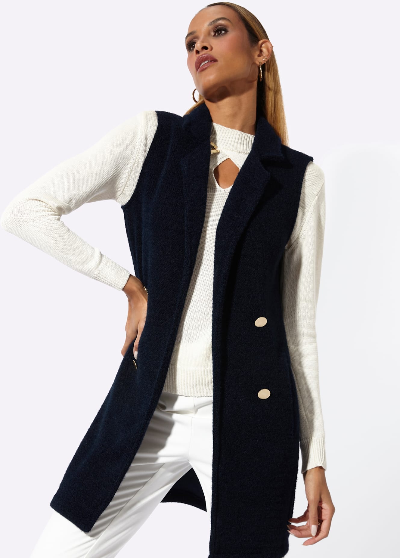 creation L Gilet long