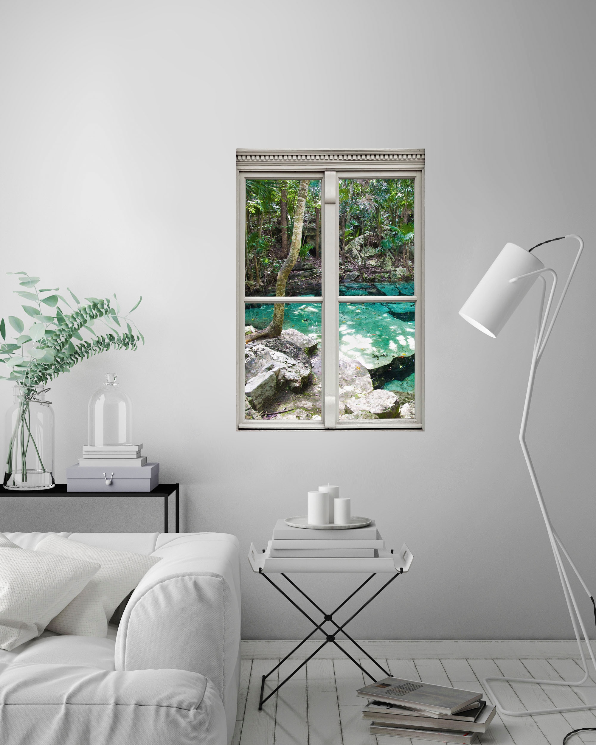 queence Autocollants muraux »Bach« Wandsticker, Wandbild, selbstklebend, 3D, Fenster