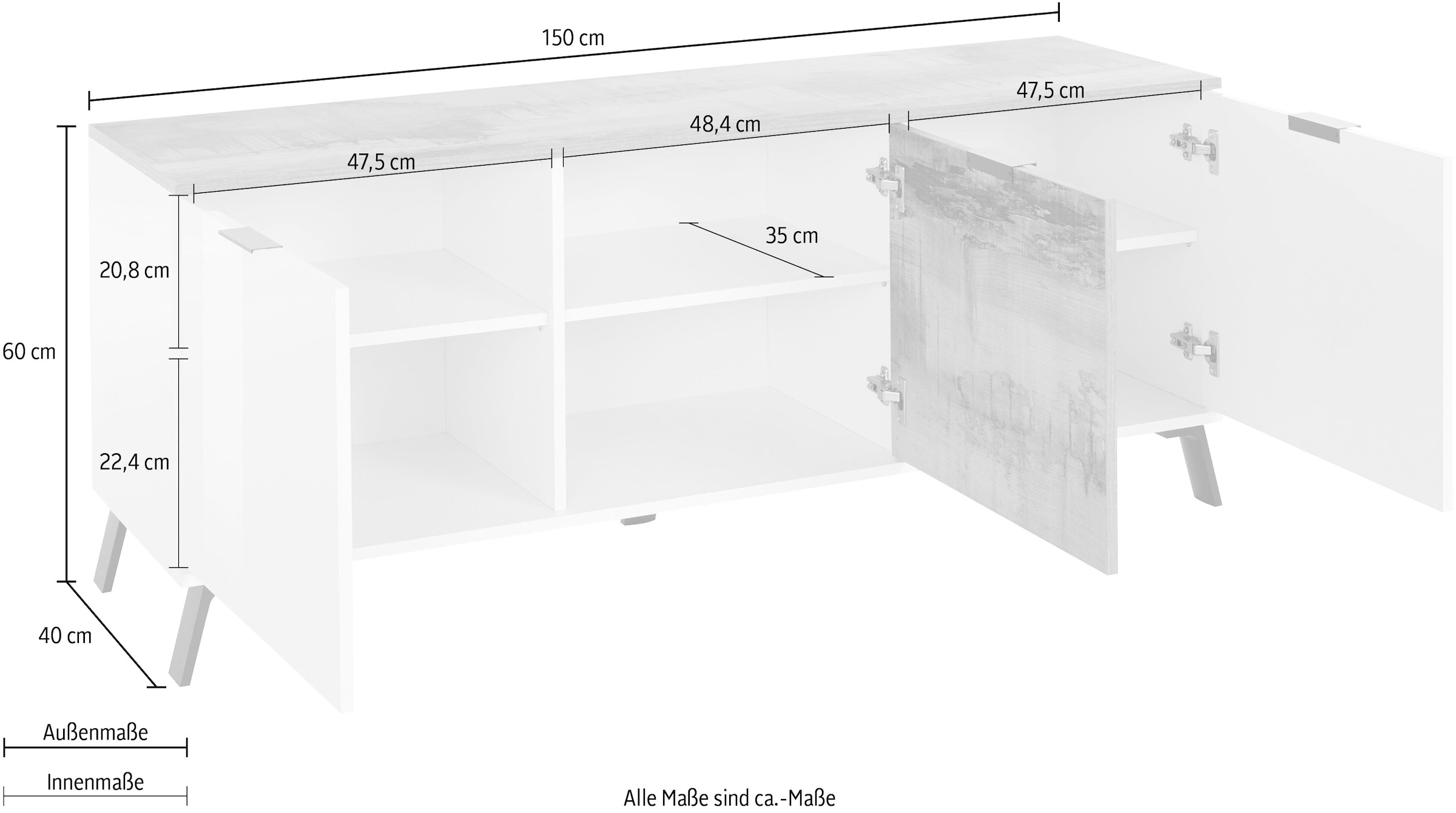 Home affaire Table basse »CASANOVA« Breite ca. 150 cm