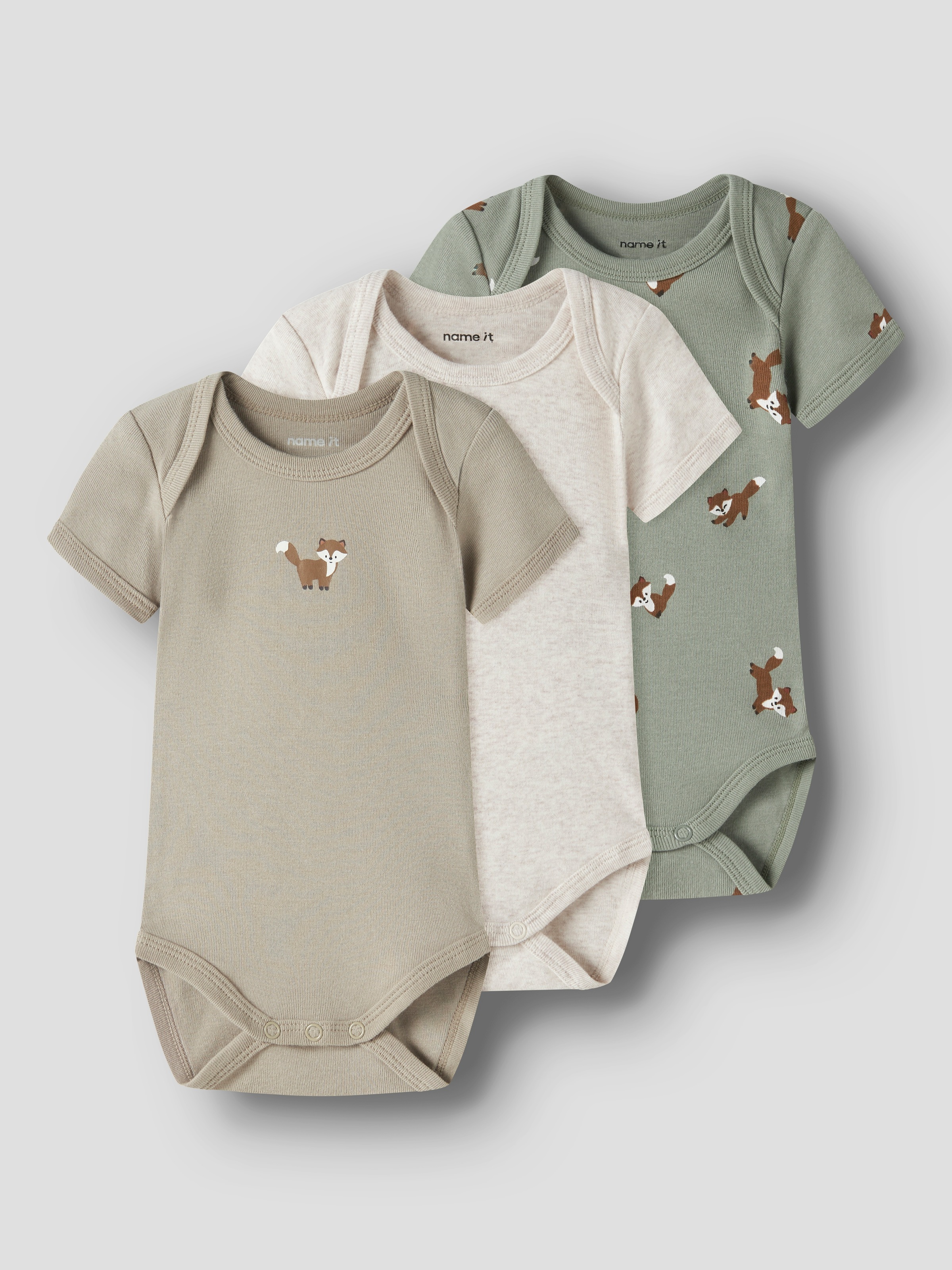 Name It Body à manches courtes »NBMBODY 3P SS FOX NOOS« Packung, 3 pièces