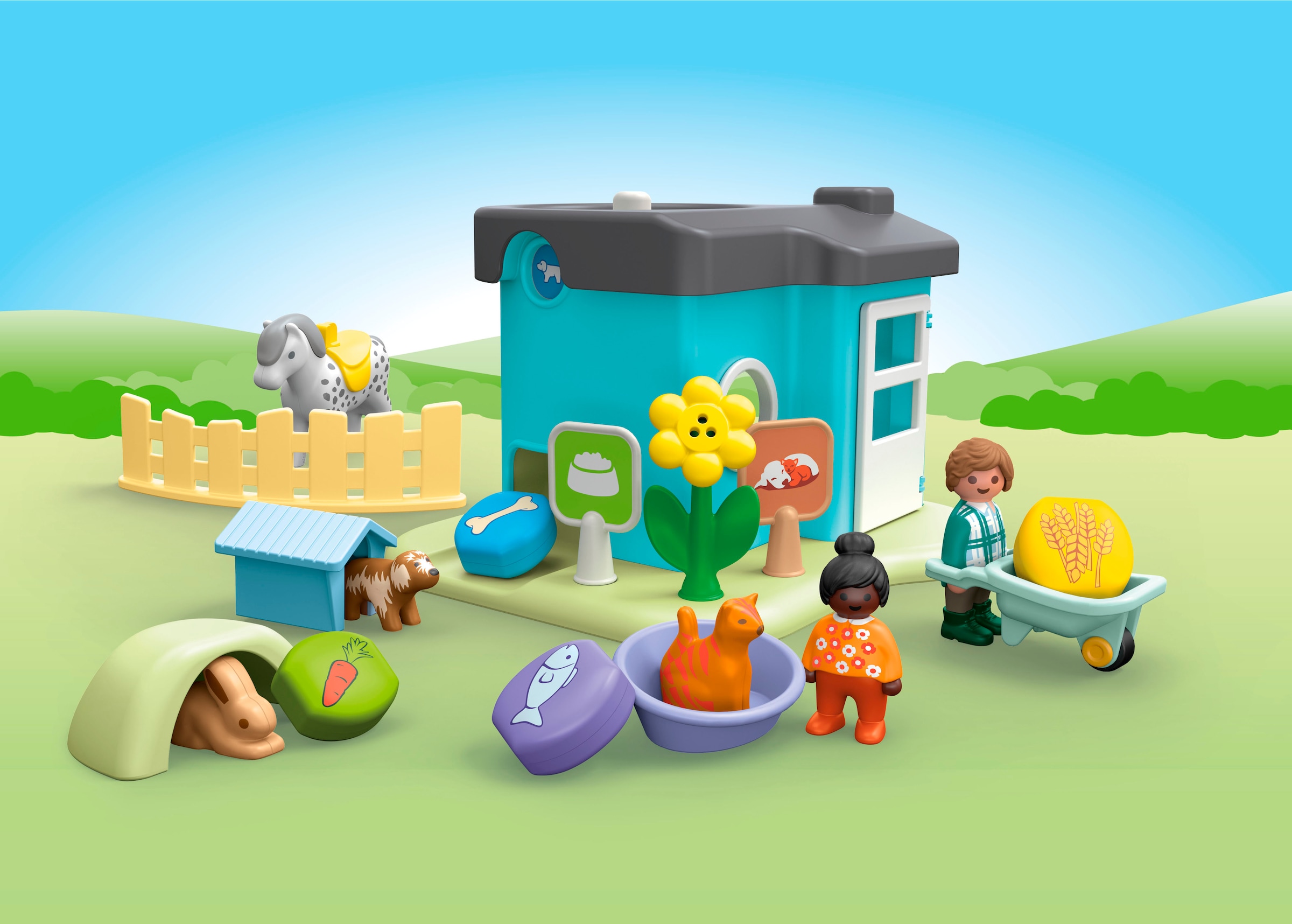 Playmobil® Jeu de construction »Tierpension mit Futterspender (71690), JUNIOR« Made in Europe