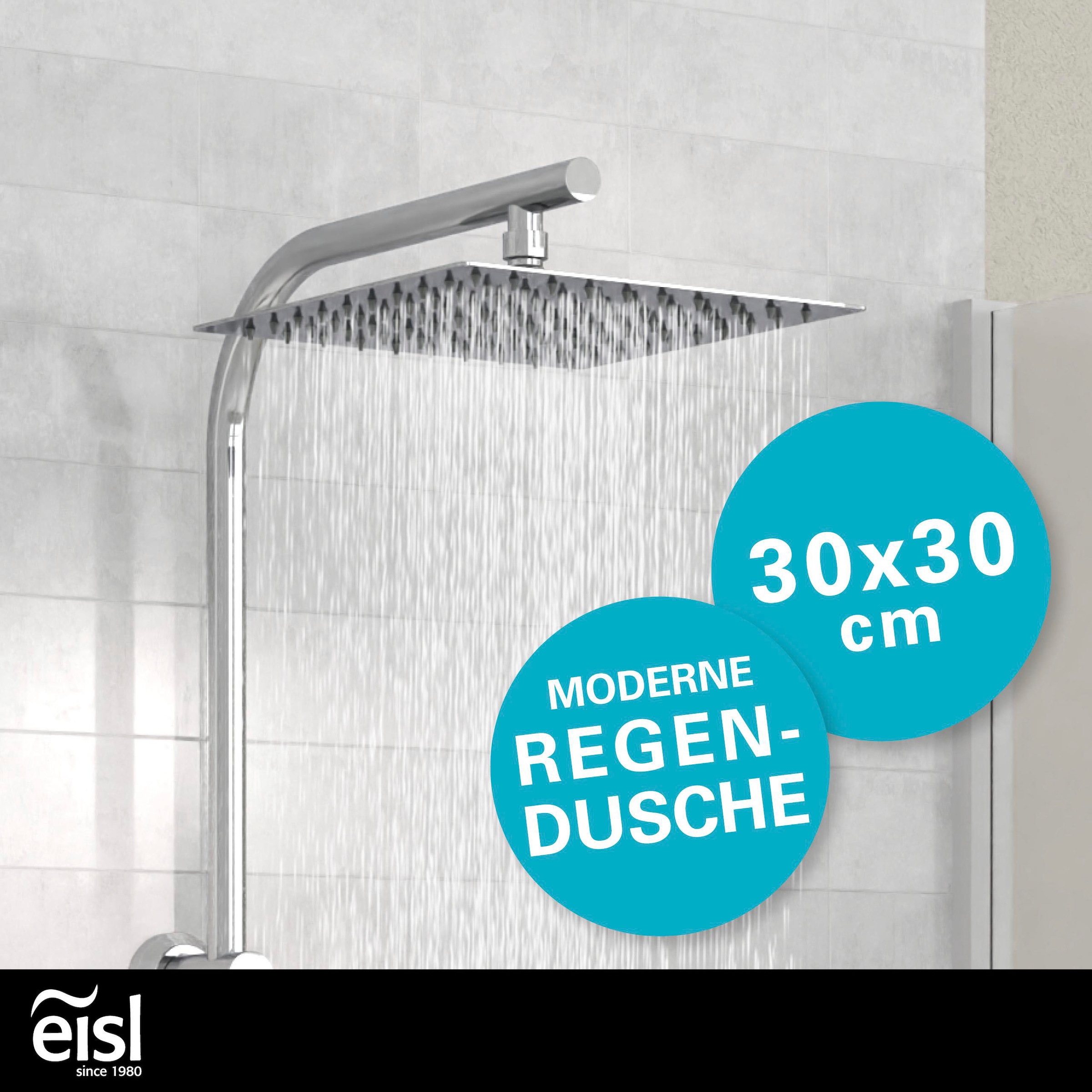 Eisl Brausegarnitur »EASY DELUXE« Regendusche, Antikalk, höhenverstellbar, inkl. Duschabzieher