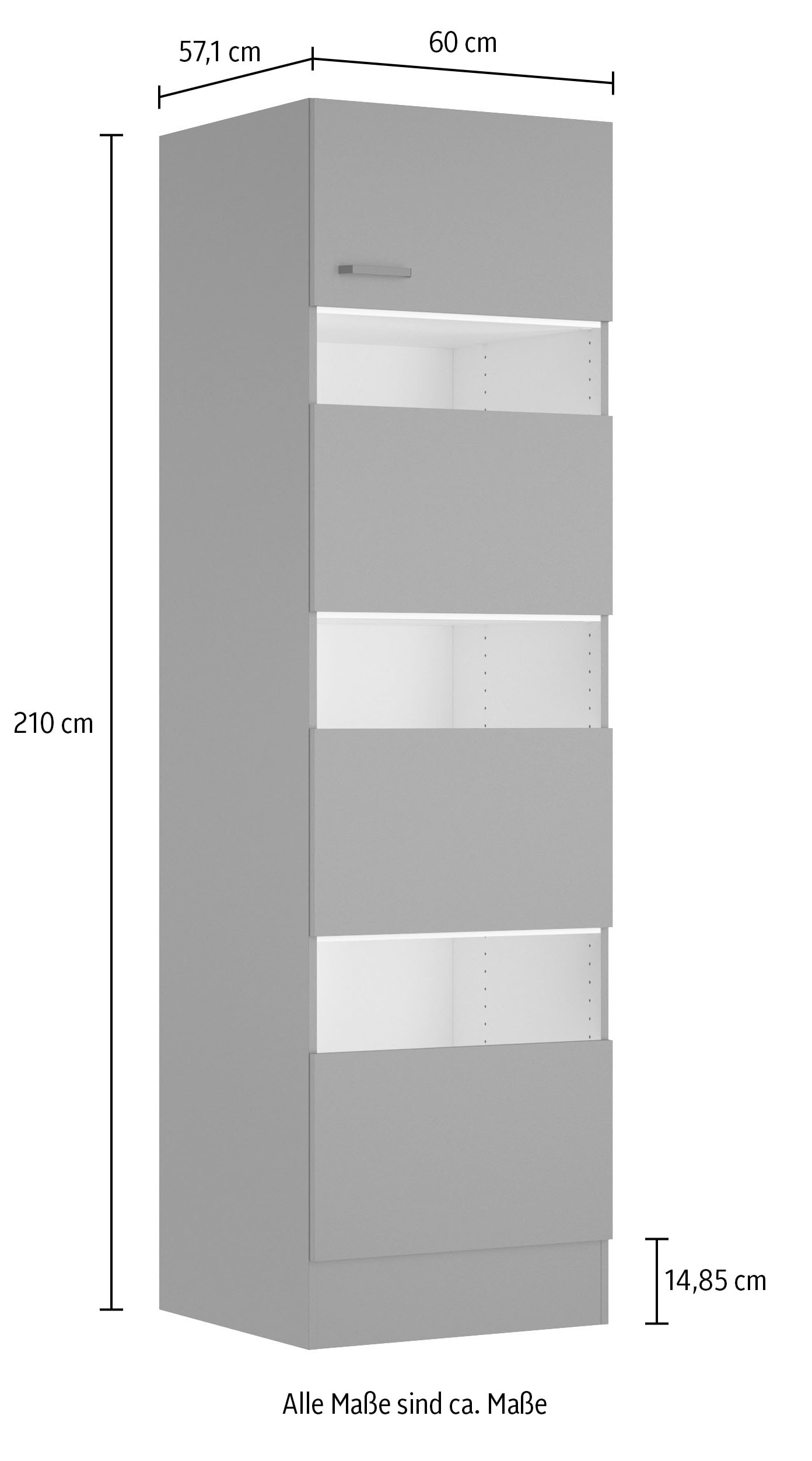 OPTIFIT Hochschrank »OPTImulti« Breite 60 cm, mit 4 Türen, einfache Wäschesortierung
