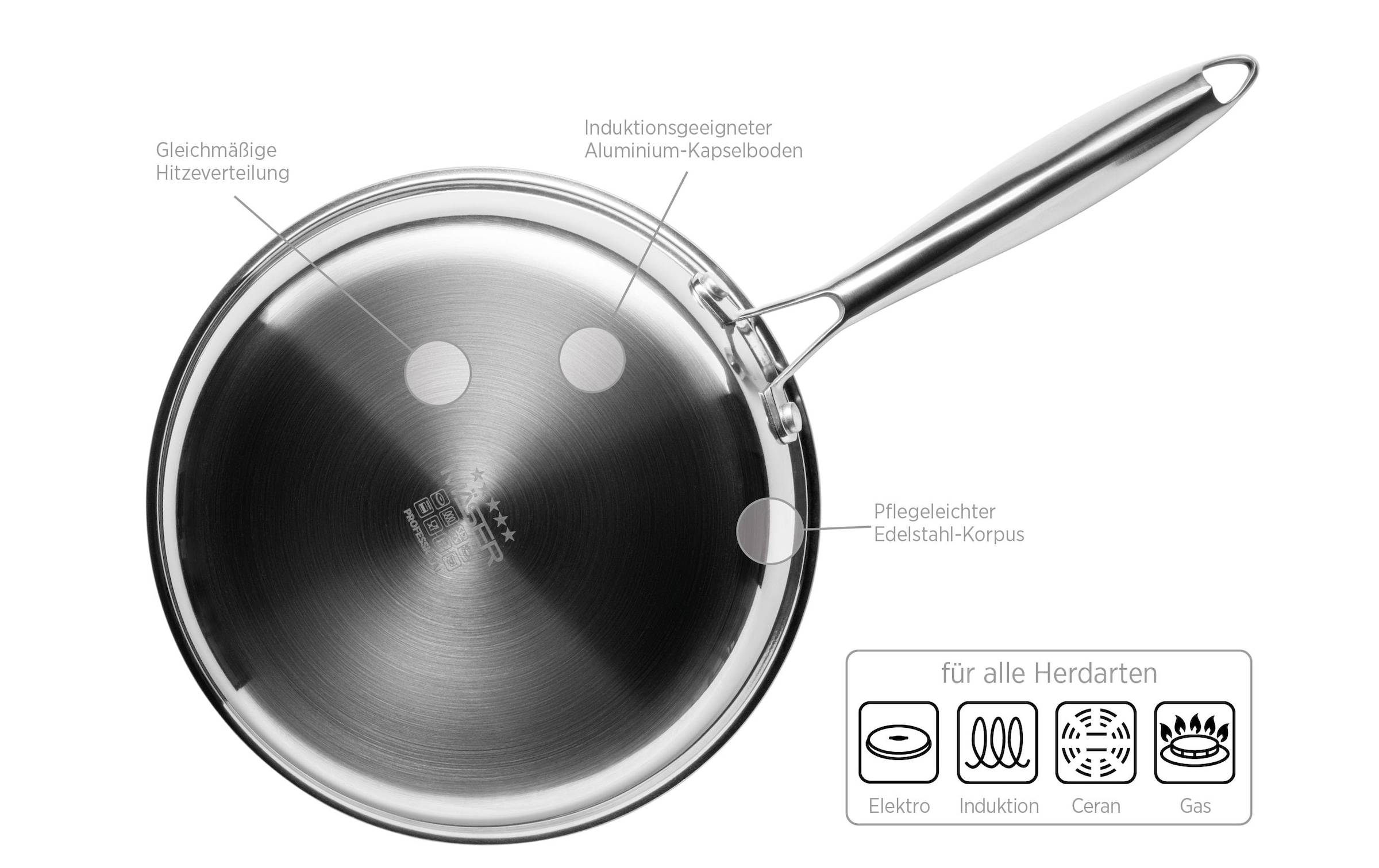 MÄSER Wok »HESTIA 30 cm« Edelstahl 18/10 1 pièces tlg.