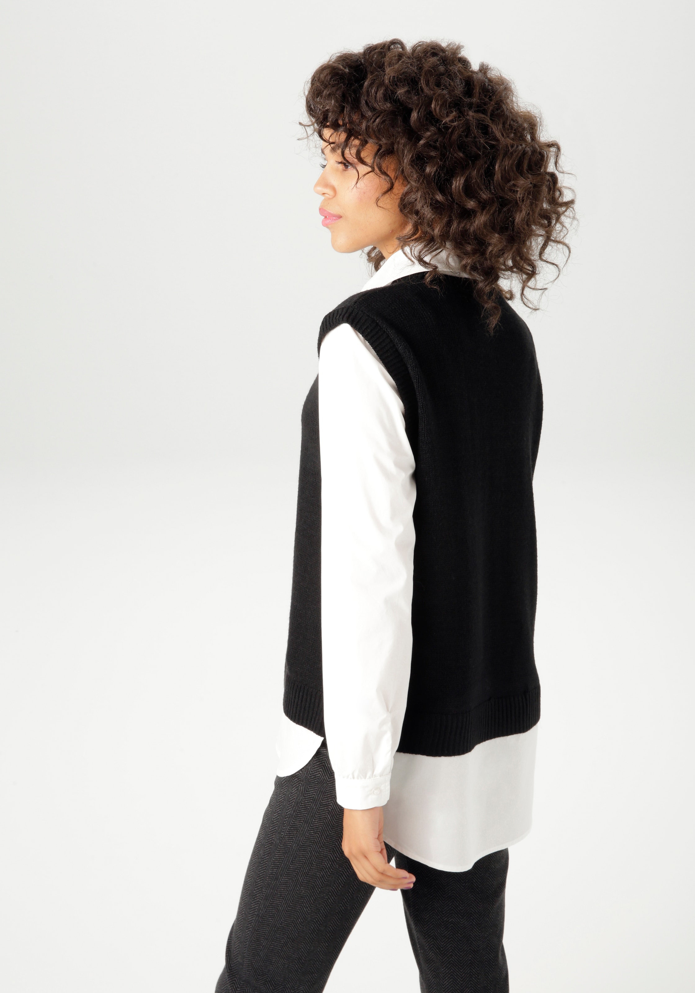 Aniston CASUAL Strickpullover mit Bluseneinsatz - NEUE KOLLEKTION