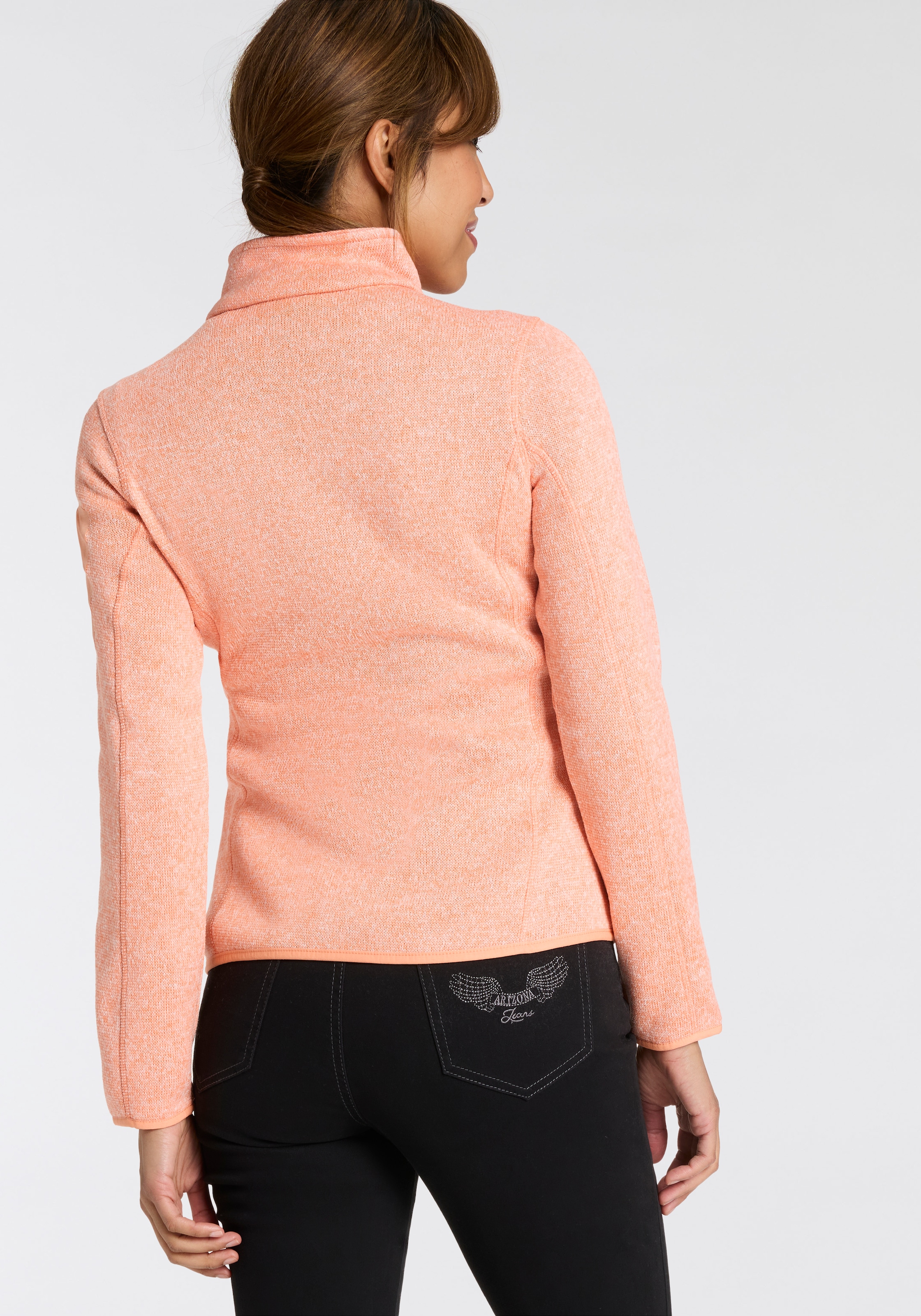 CMP Veste en laine polaire »KNITTED MELANGE FLEECE WOMAN JACKET« 1 cuis tlg. Wärmeisolierend & Schnell trocknend & Atmungsaktiv