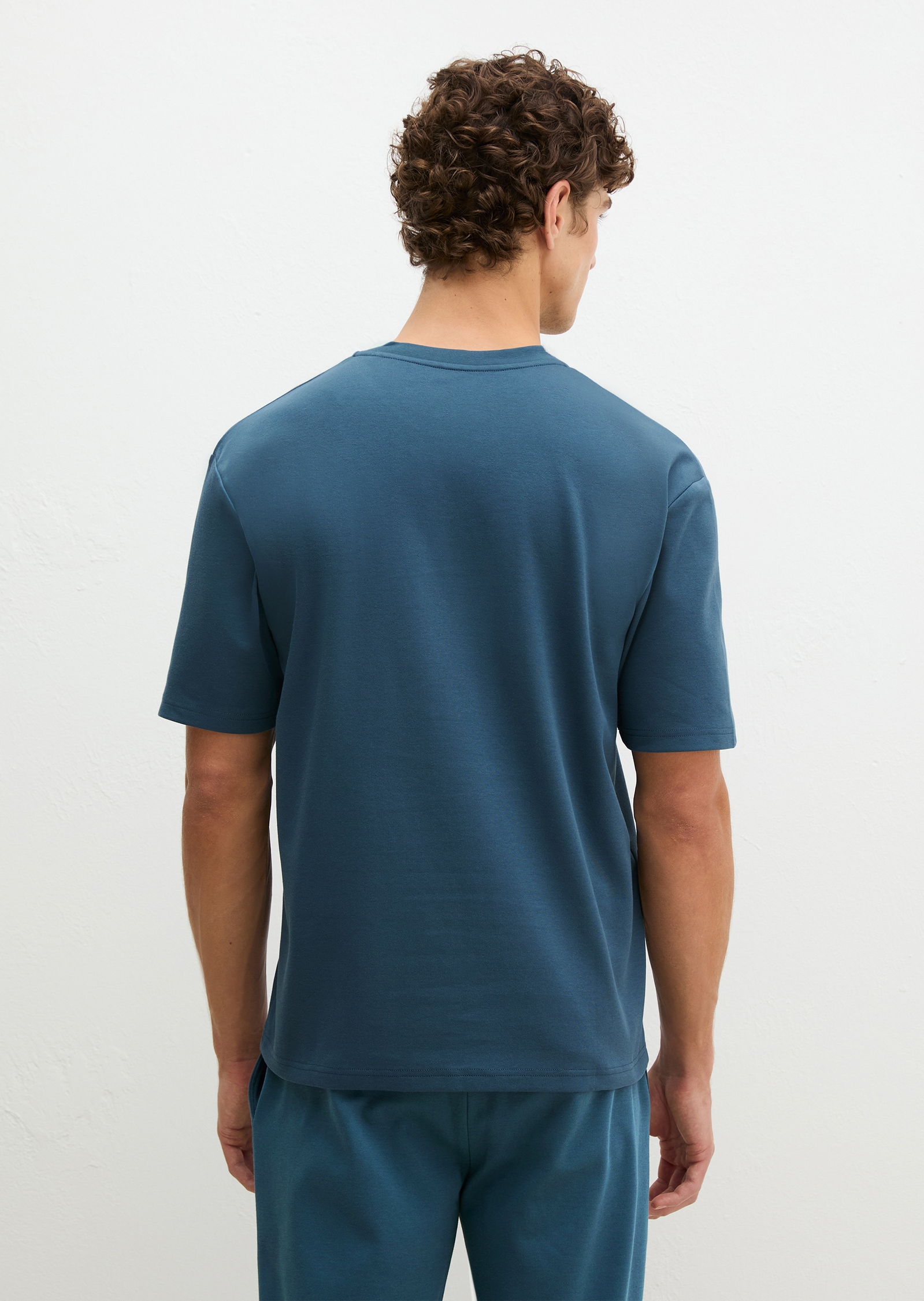 Marc O'Polo Haut de pyjama »Mix N Match Interlock« avec encolure ronde, petite patte de boutonnage et manches courtes