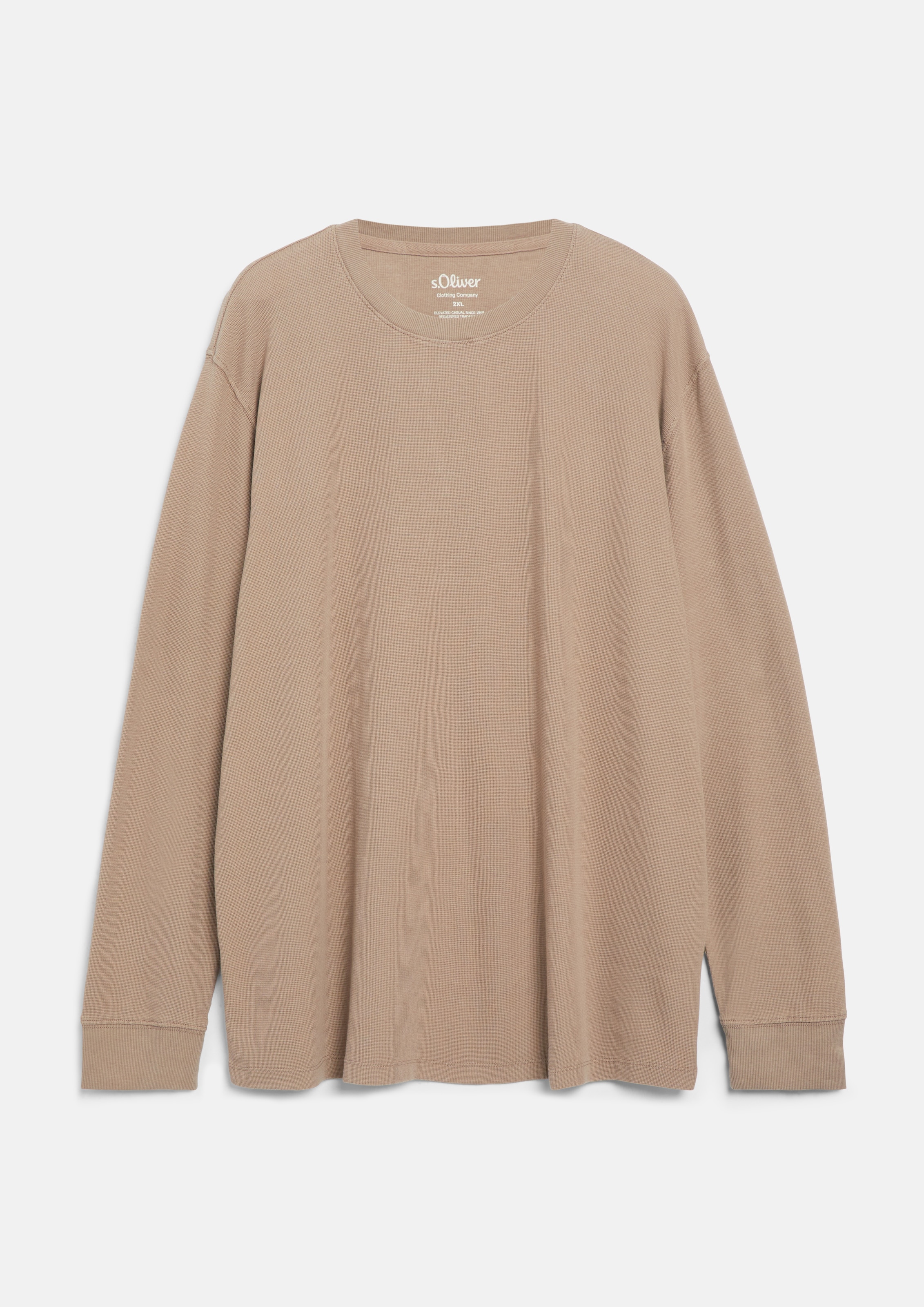 s.Oliver Men Big Sizes Langarmshirt Rippblende und gerippte Ärmelbündchen sorgen für einen guten Sitz
