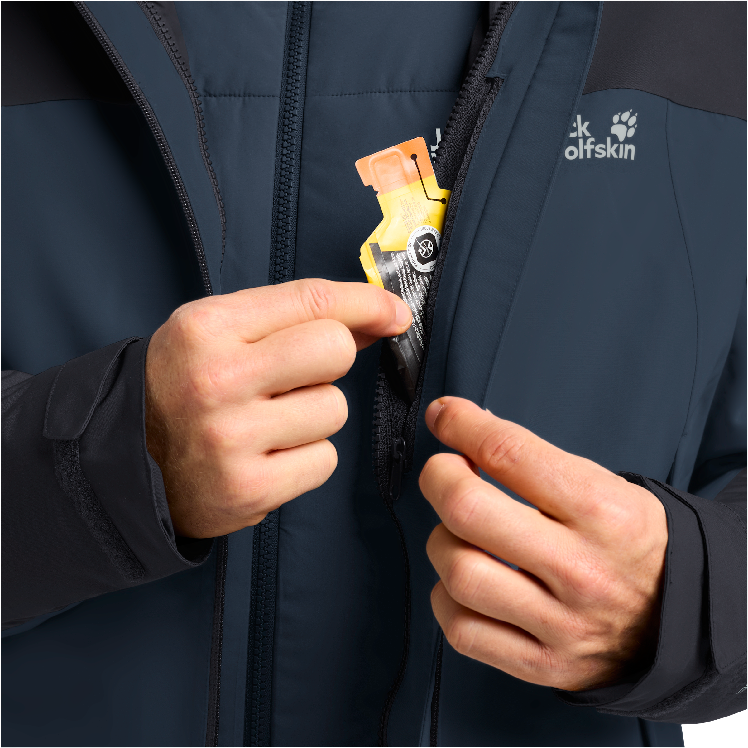 Jack Wolfskin Veste fonctionnelle 3 en 1 avec capuche avec capuche à cordon élastique réglable, imperméable, coupe-vent