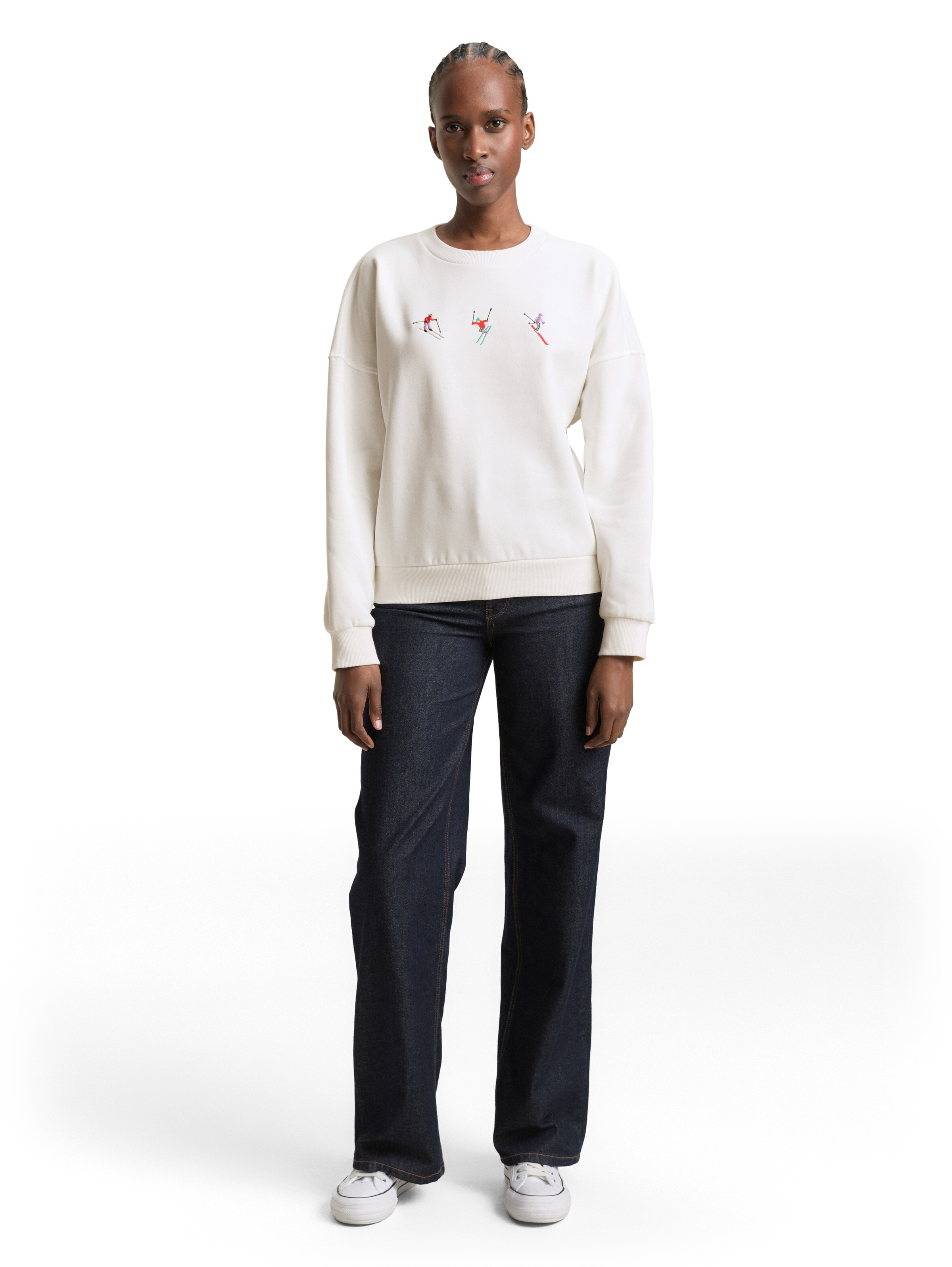 TOM TAILOR Denim Sweat-shirt , col rond, coupe confortable, imprimé
