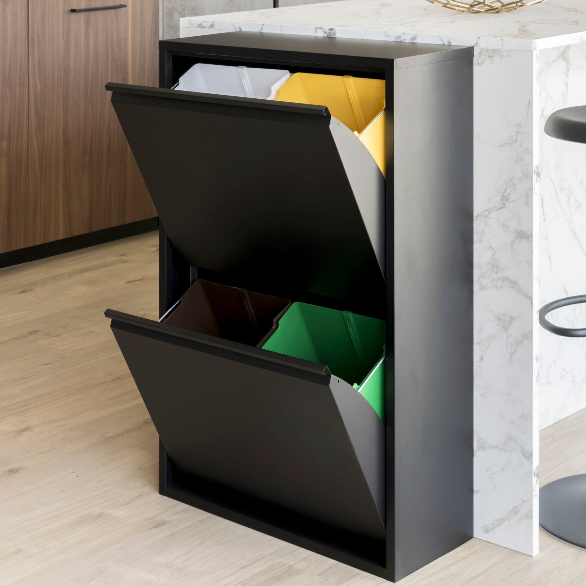 Spinder Design Système de tri des déchets »Gigi« Métal, largeur 60 cm