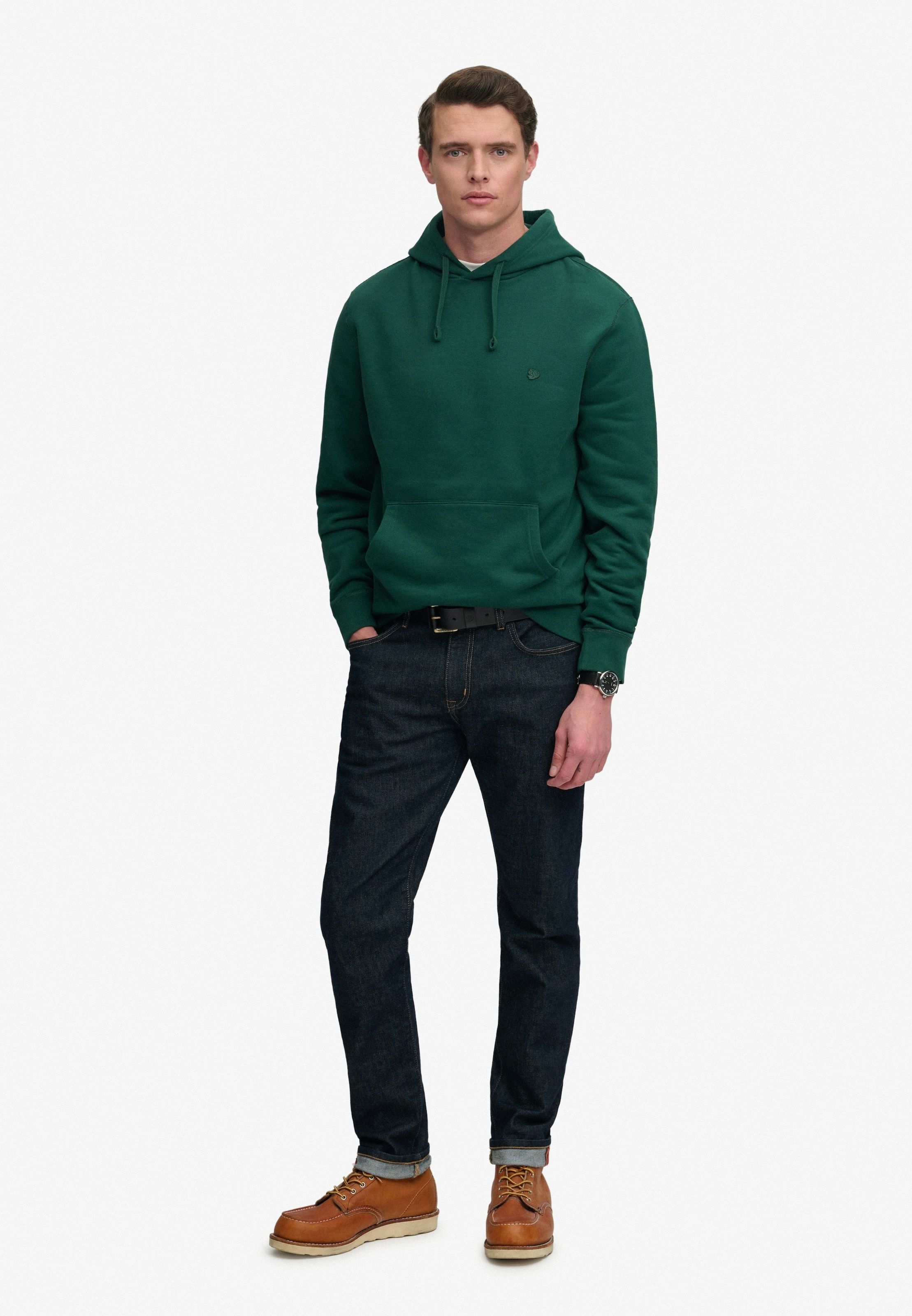 Superdry Sweat à capuche »ESSENTIAL SDCO LOGO HOOD«, mélange coton, coupe régulière
