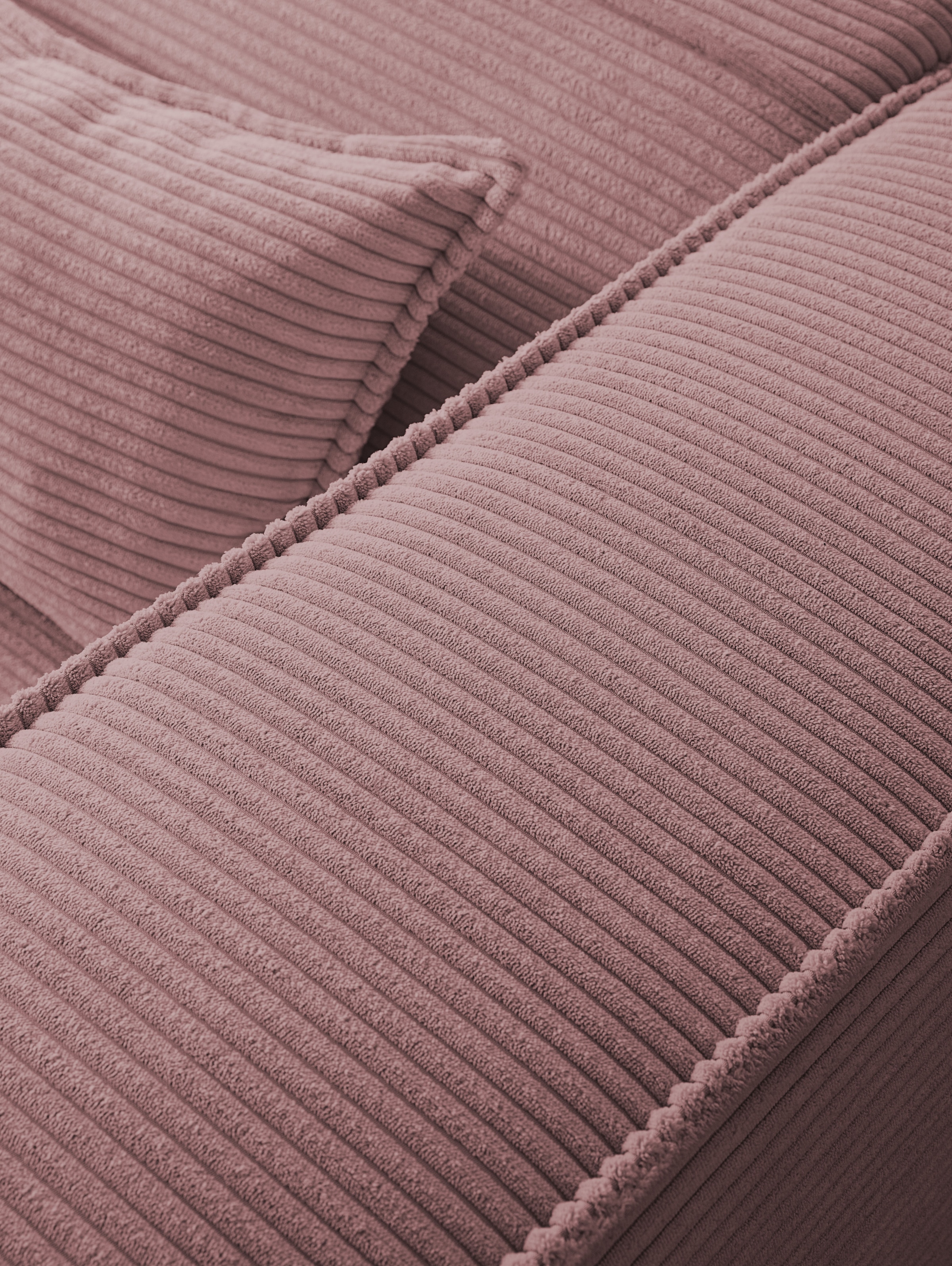LeGer Home by Lena Gercke Ecksofa »PIARA Cord mit Kedernaht L-Form« wahlweise Ottomane rechts/links, schwarze Füsse, bequemer Sitzkomfort