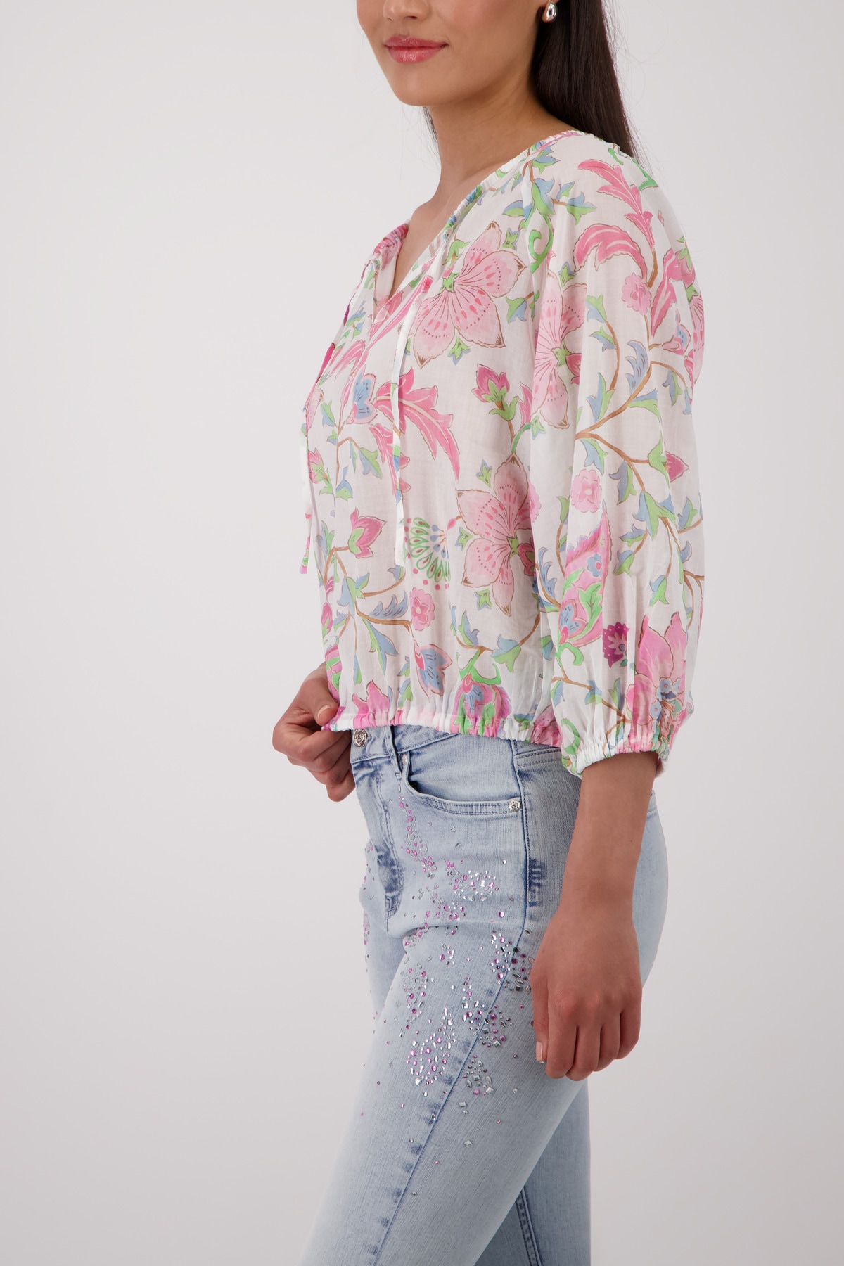 Monari Blouse à manches longues »Bluse Blumendruck allover« Regular fit mit Blumenmuster