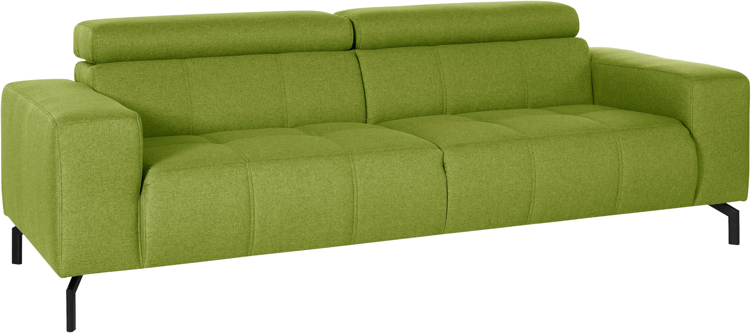 DOMO collection 2,5-places »Cunelli zeitlos und elegant, moderne Sitznähte als Designelement,« wahlweise mit 6-fach verstellbaren Kopfteilen, fester Sitzkomfort