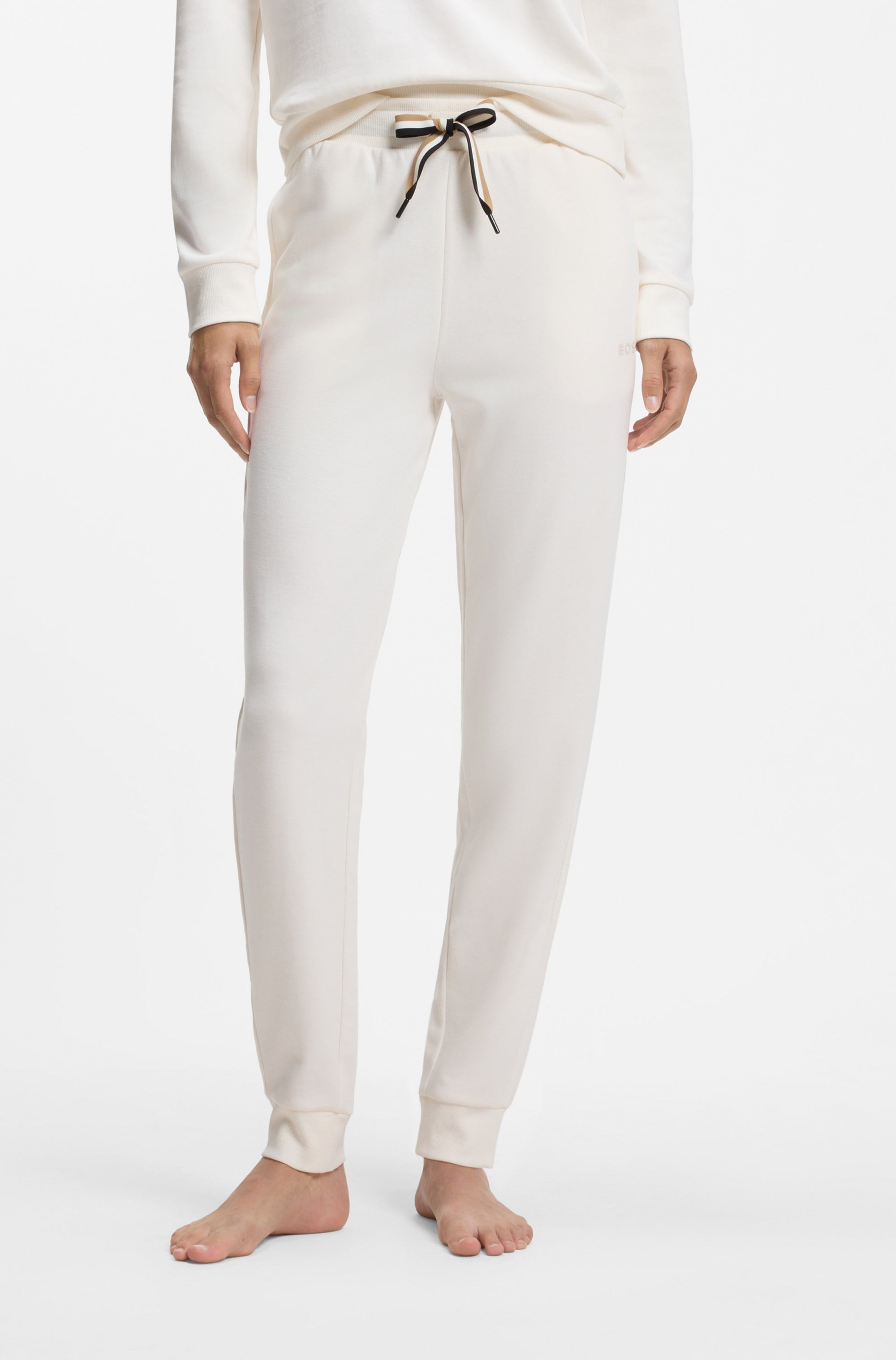 BOSS Pantalon de détente »CP Stripe_Pants Cuff«  avec cordon de couleur contrastante