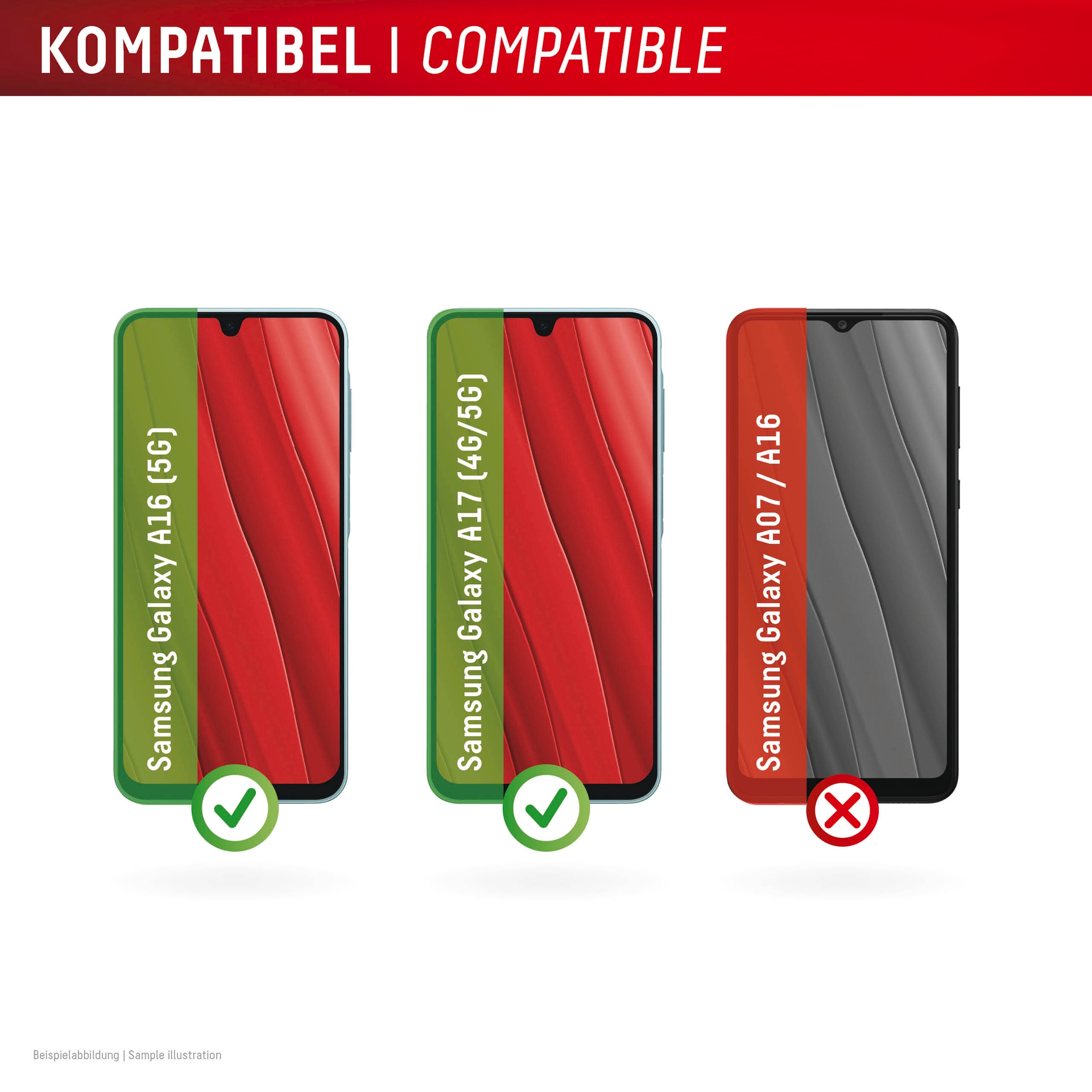 Displex Displayschutzglas »Real Glass Screen Protector« für Samsung Galaxy A16 5G;Samsung Galaxy A17 Displayschutzfolie, Schutzfolie, Bildschirmschutz, kratz- & stossfest