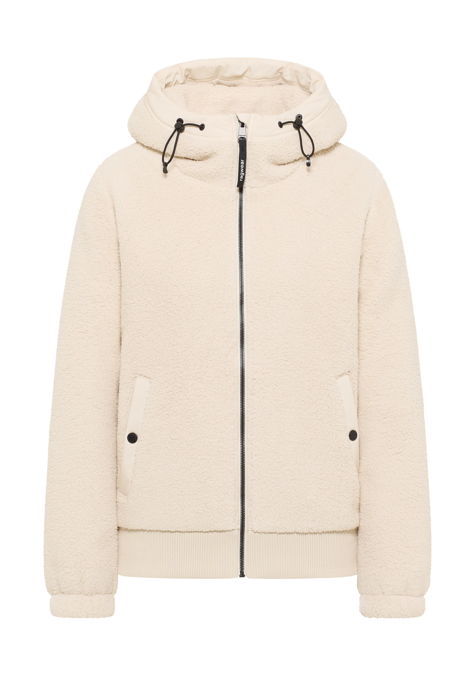 Ragwear Fleecejacke »COUSY SHORT« mit Kapuze hüftlange Länge, mit Reissverschluss, figurumspielende Passform
