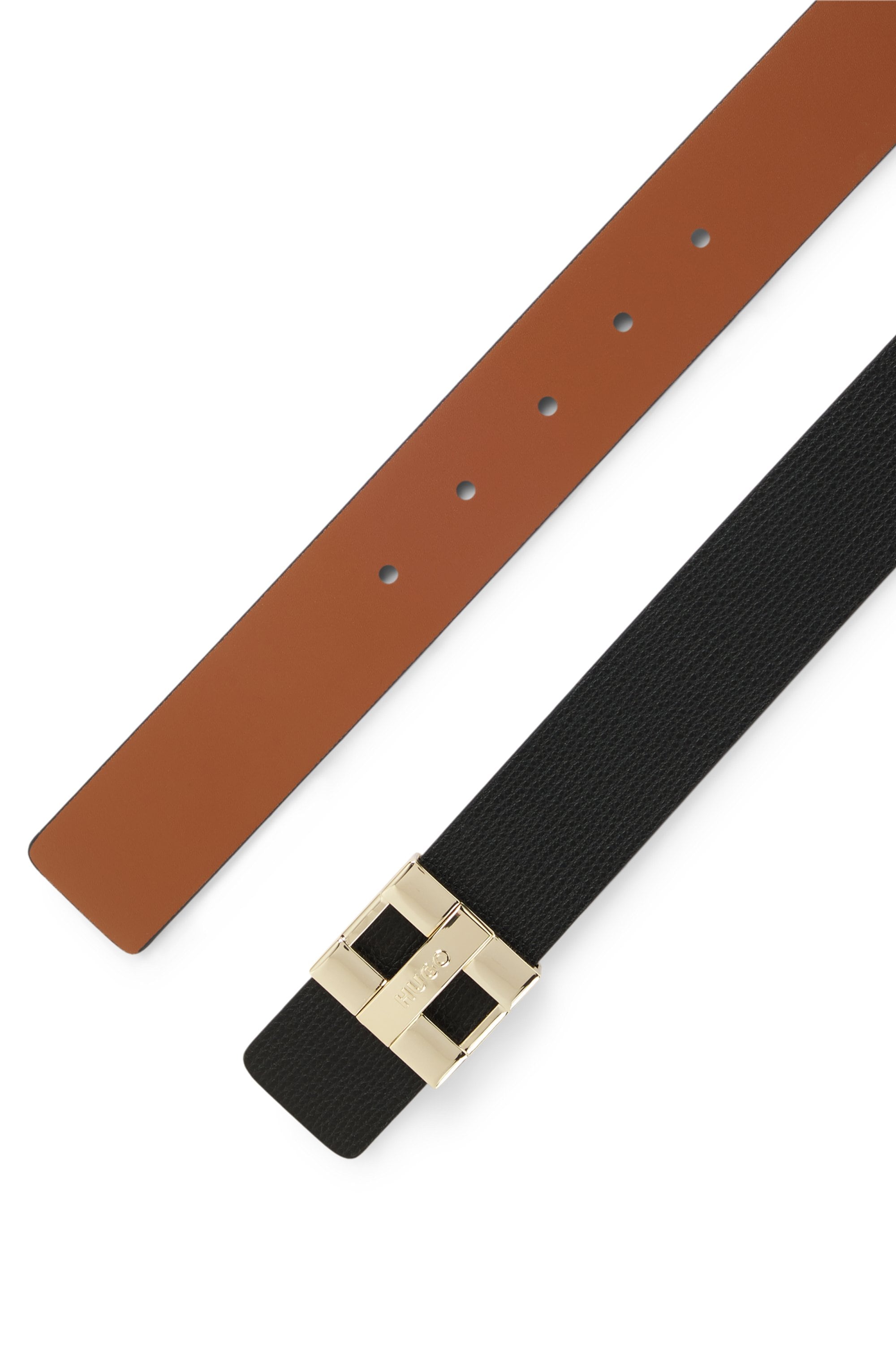 HUGO Ceinture réversible »Zita Sr35« aus genarbtem und glattem Leder