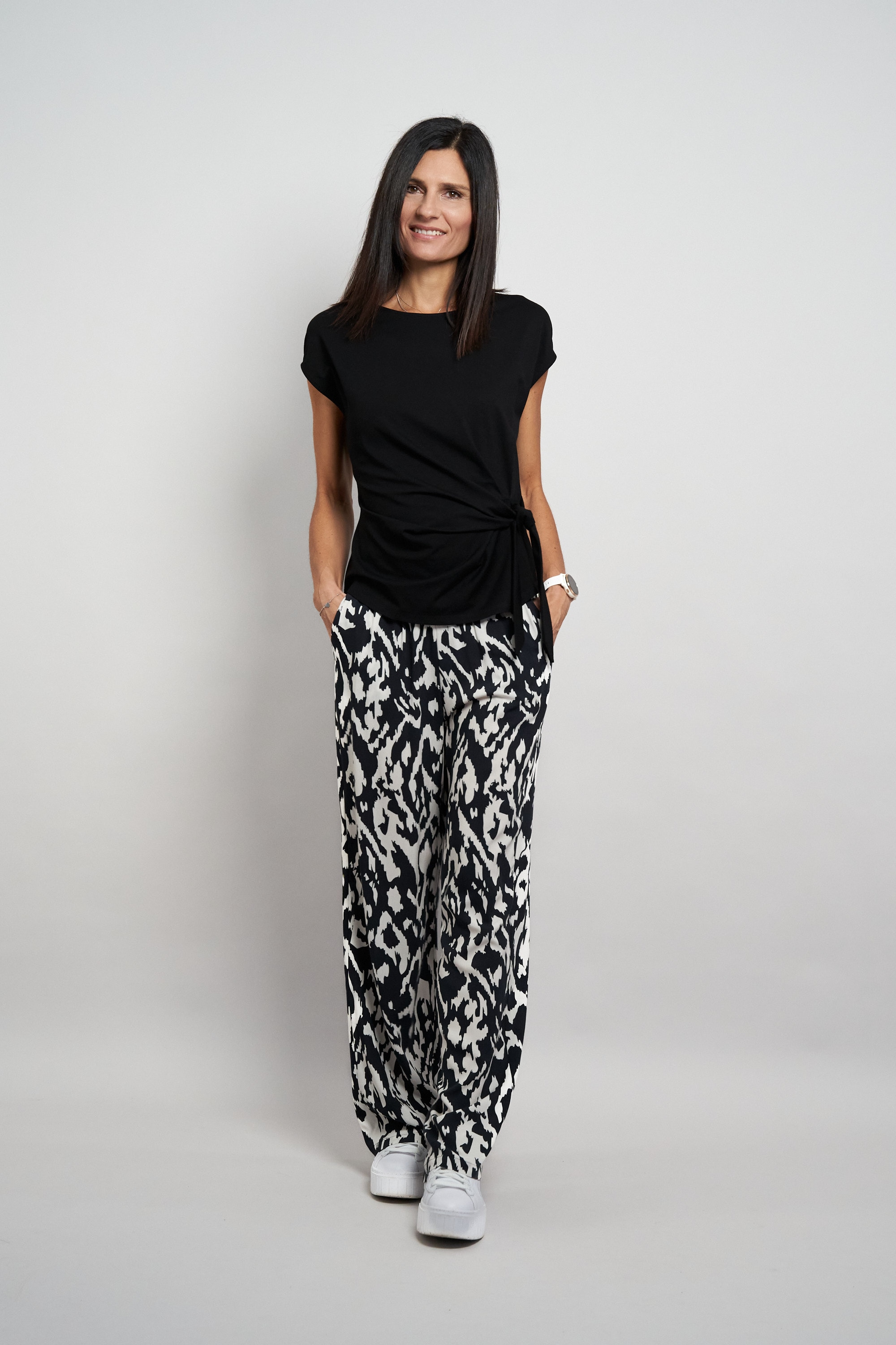 Seidel Moden Pantalon en tissu »Otto exclusiv«  mit grafischem Muster und weitem Bein - MADE IN GERMANY