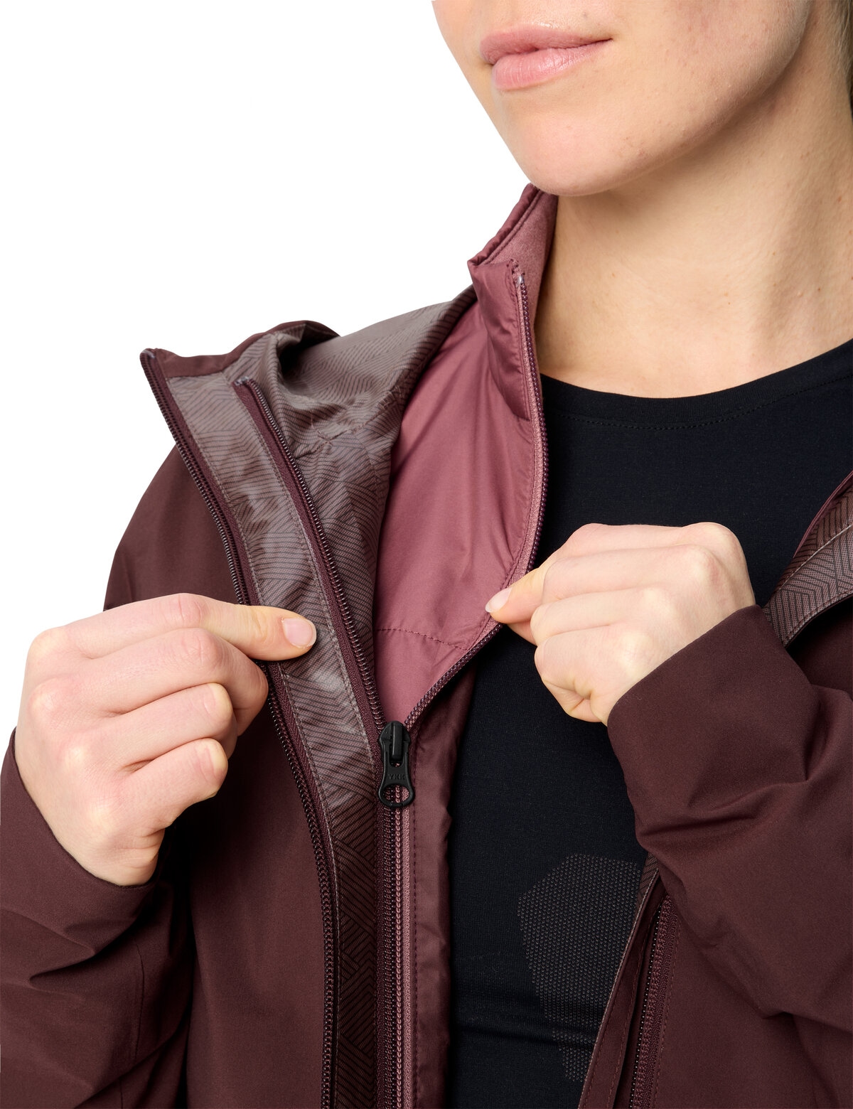 VAUDE 3-in-1-Funktionsjacke »WOMEN'S YARAS 3IN1 JACKET II« 2 Stk. tlg. für Radsport, wasserabweisende Reissverschlüsse, mit Lyocell-Fasern