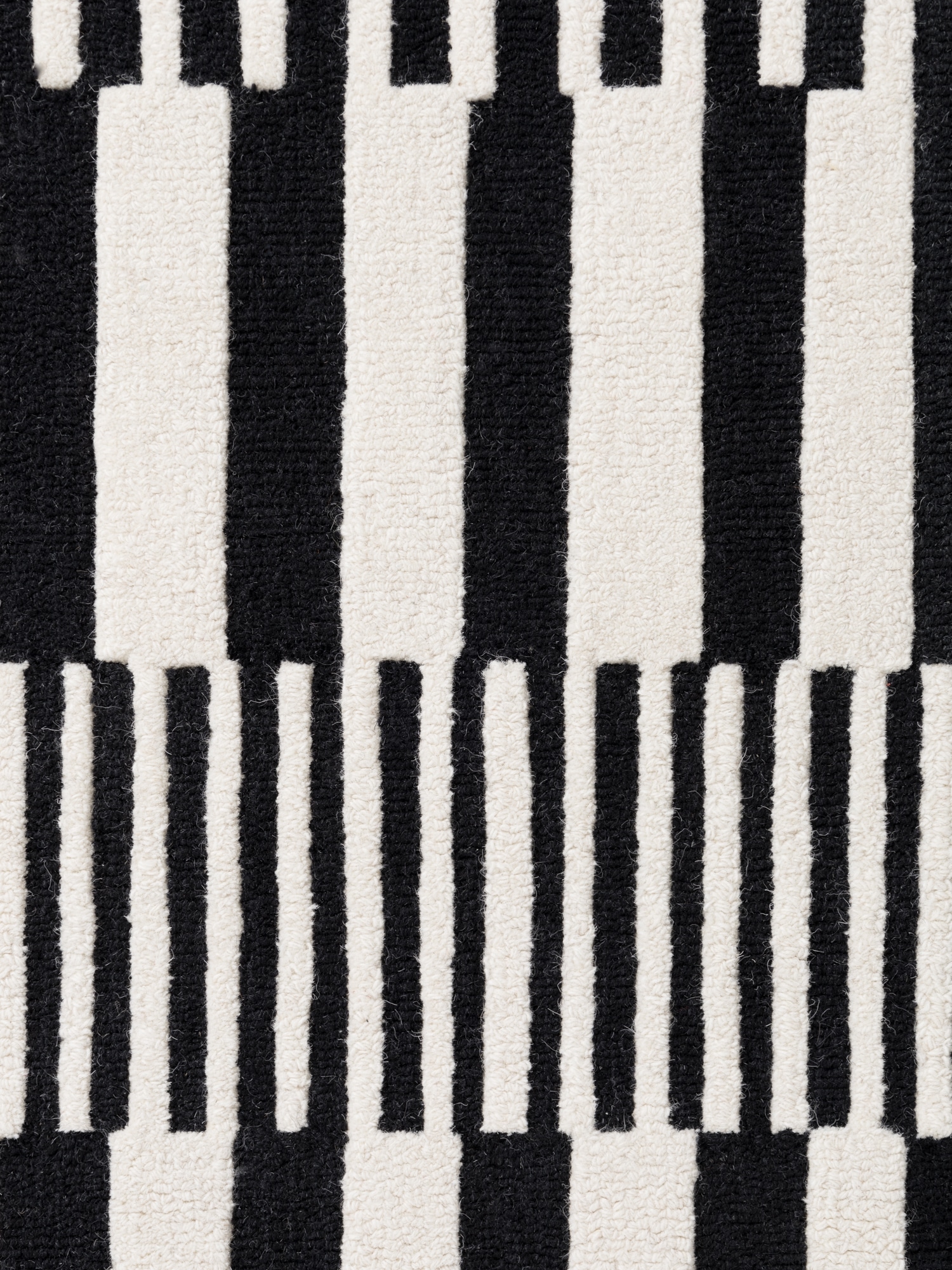 ELLE DECORATION Wollteppich »Pulse« rechteckig 12 mm Höhe Wolle, Natur, Wohnzimmer, schwarz weiss, Modern, Geometrisch, Streifen