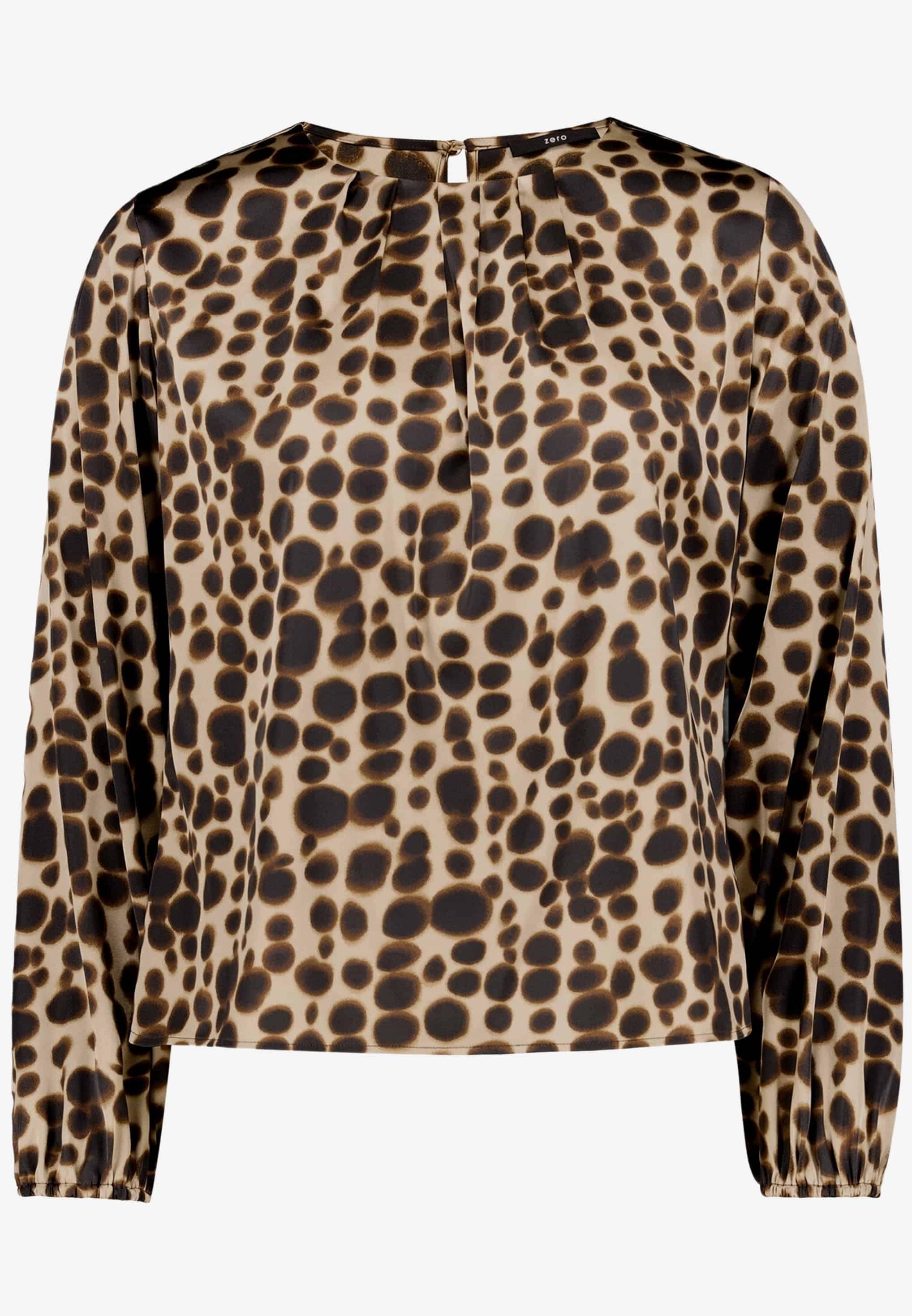 Zero Chemise en satin avec motif et col rond