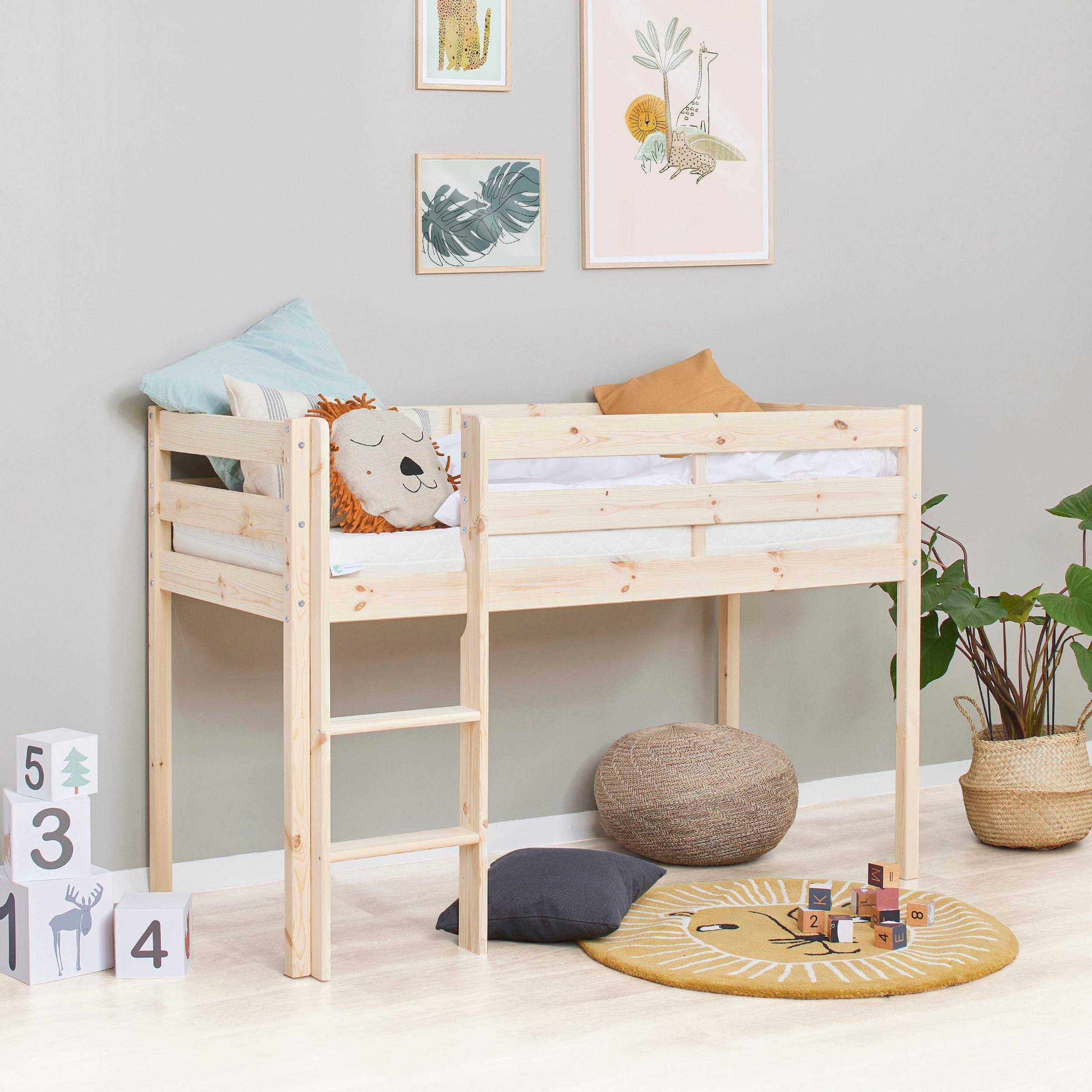 Hoppekids Spielbett »ECO COMFORT, Hochbett, in 2 Einzelbetten teilbar« Höhe 72cm, Farbe & Grösse & Matratze