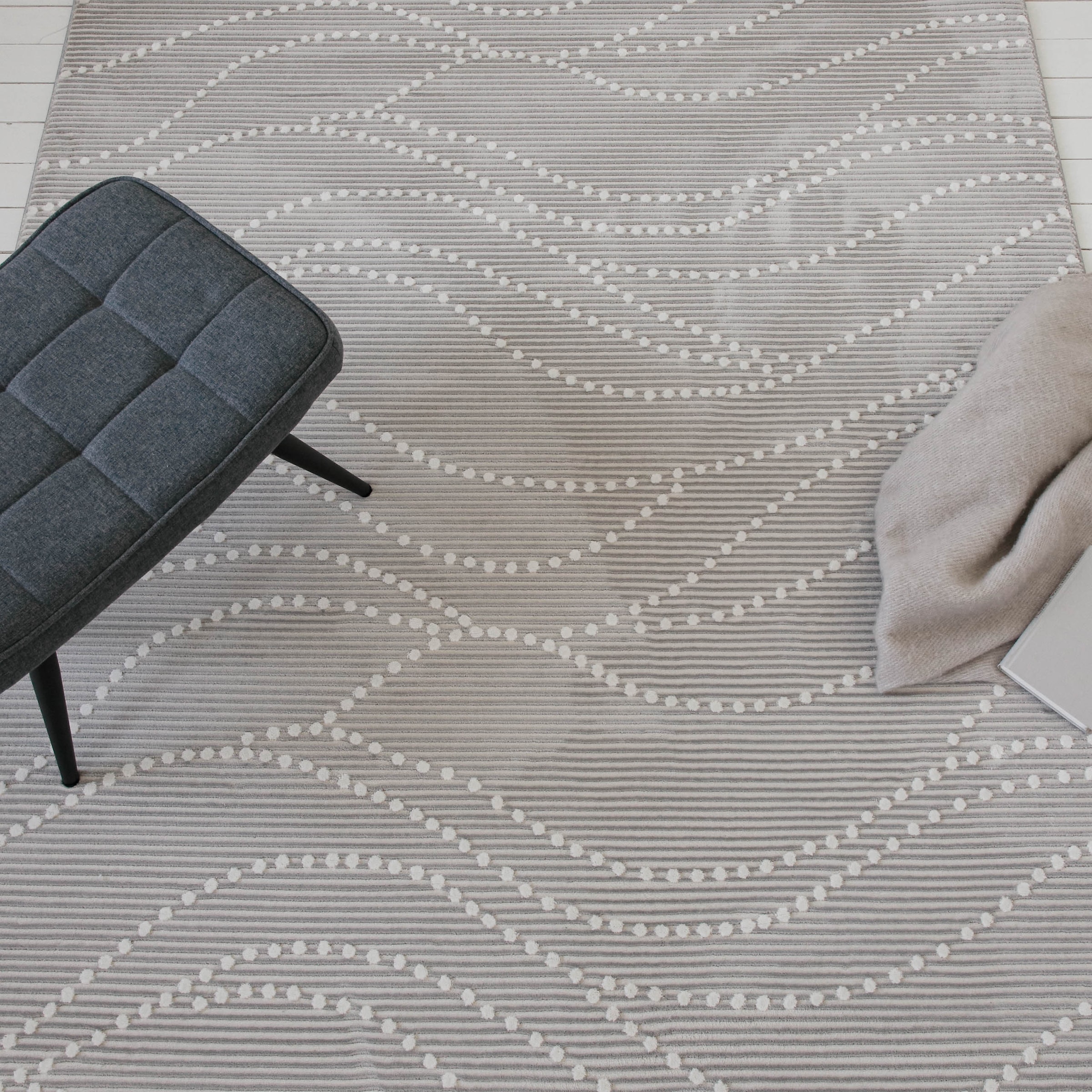 GOODproduct Teppich »Adlee« rechteckig 12 mm Höhe Kurzflorteppich, gewebt, geometrisch, Wohnzimmer, modern, Punkte