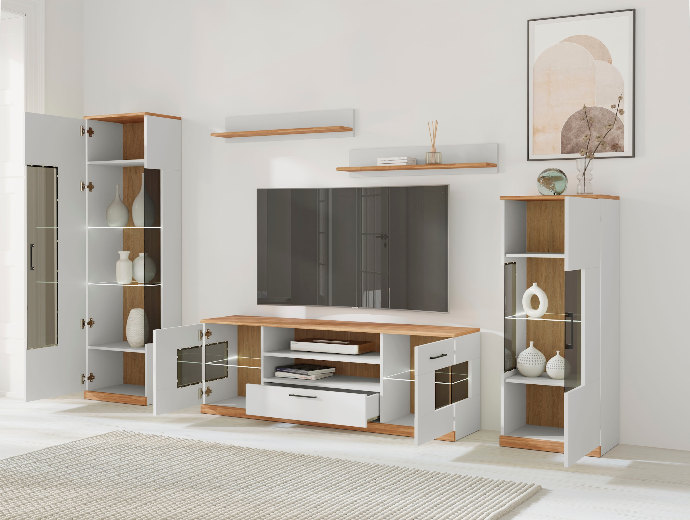 GOODproduct Wohnwand »Ribe Wohnwand Set-5 St.« Set, 5 Stk. tlg.