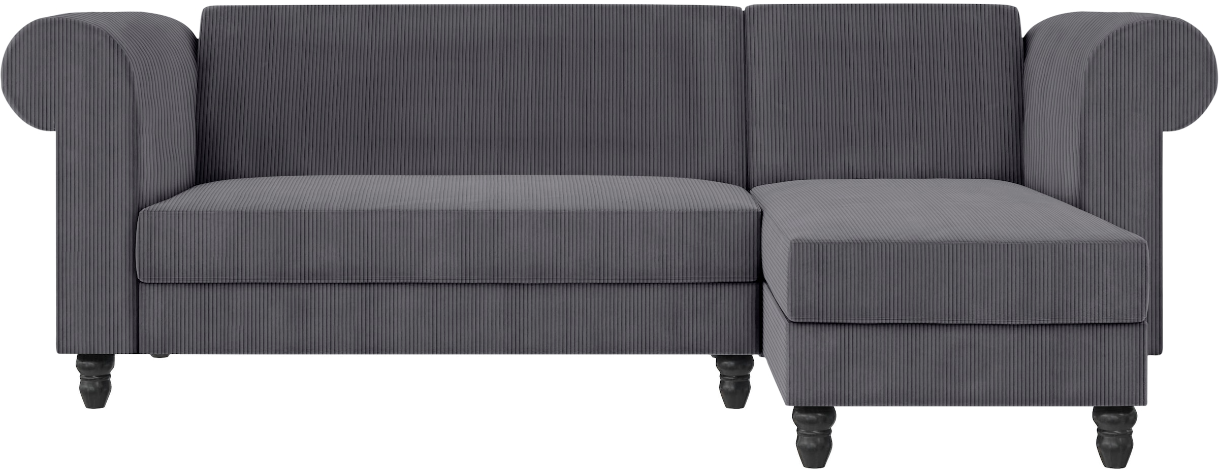 Dorel Home Canapé d'angle »Felix II, L-Form, Schlafsofa 241cm (Liegefl. 108/195 cm),« verstellb. Rückenlehne, Recamiere wechselbar, Cord