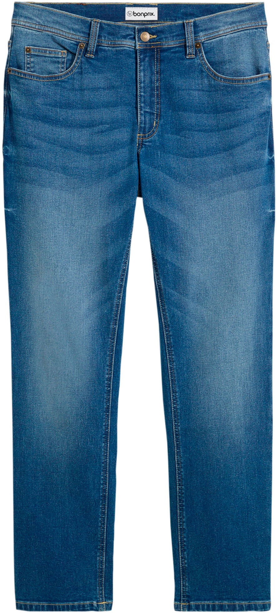 bonprix Jeans coupe régulière »Regular Fit Stretch-Jeans, Straight« Regular-fit-Passform, mit Elasthan-Anteil, im Casual Stil