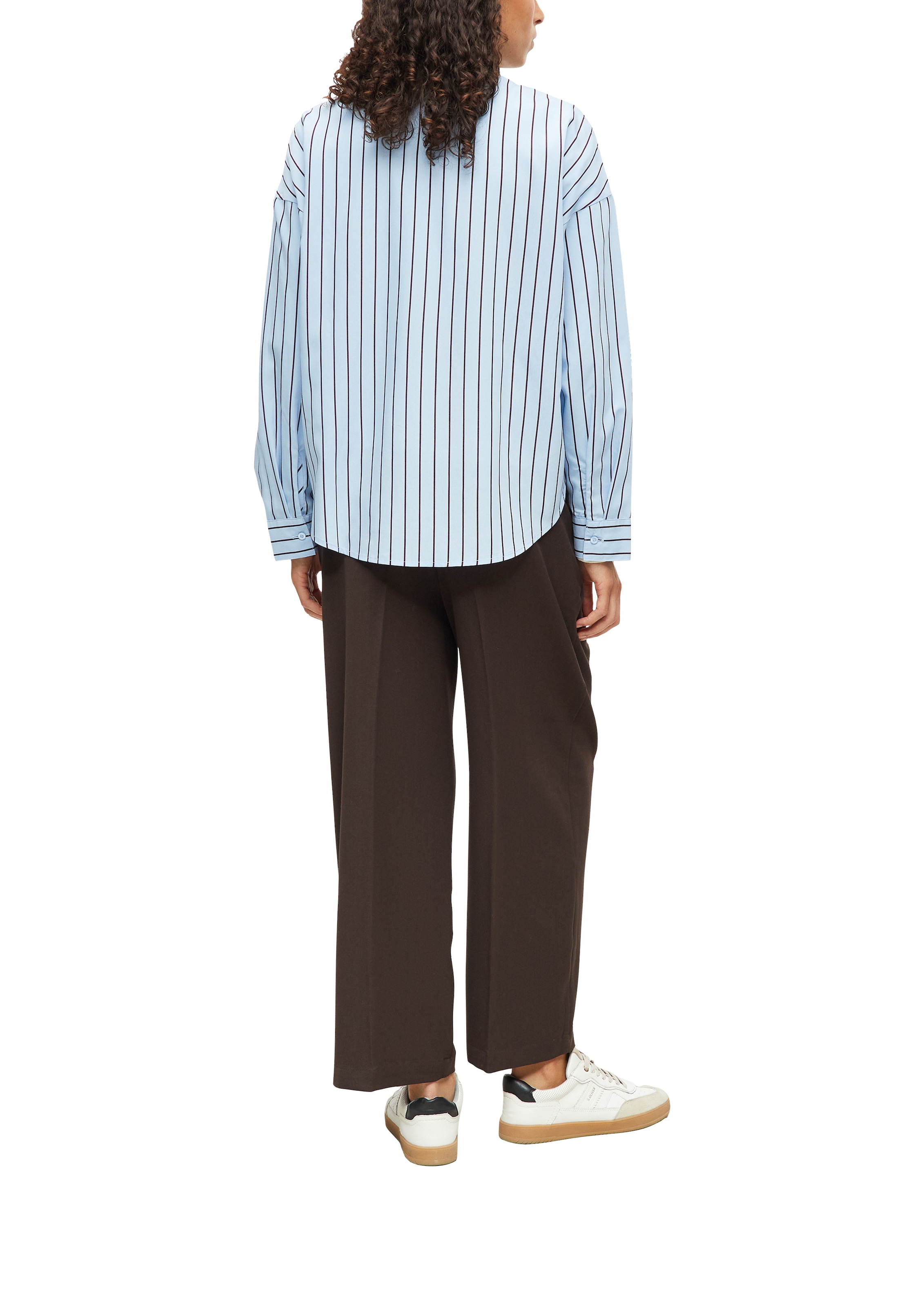 s.Oliver Blouse à manches longues mit feinen Streifen / Viskosemix