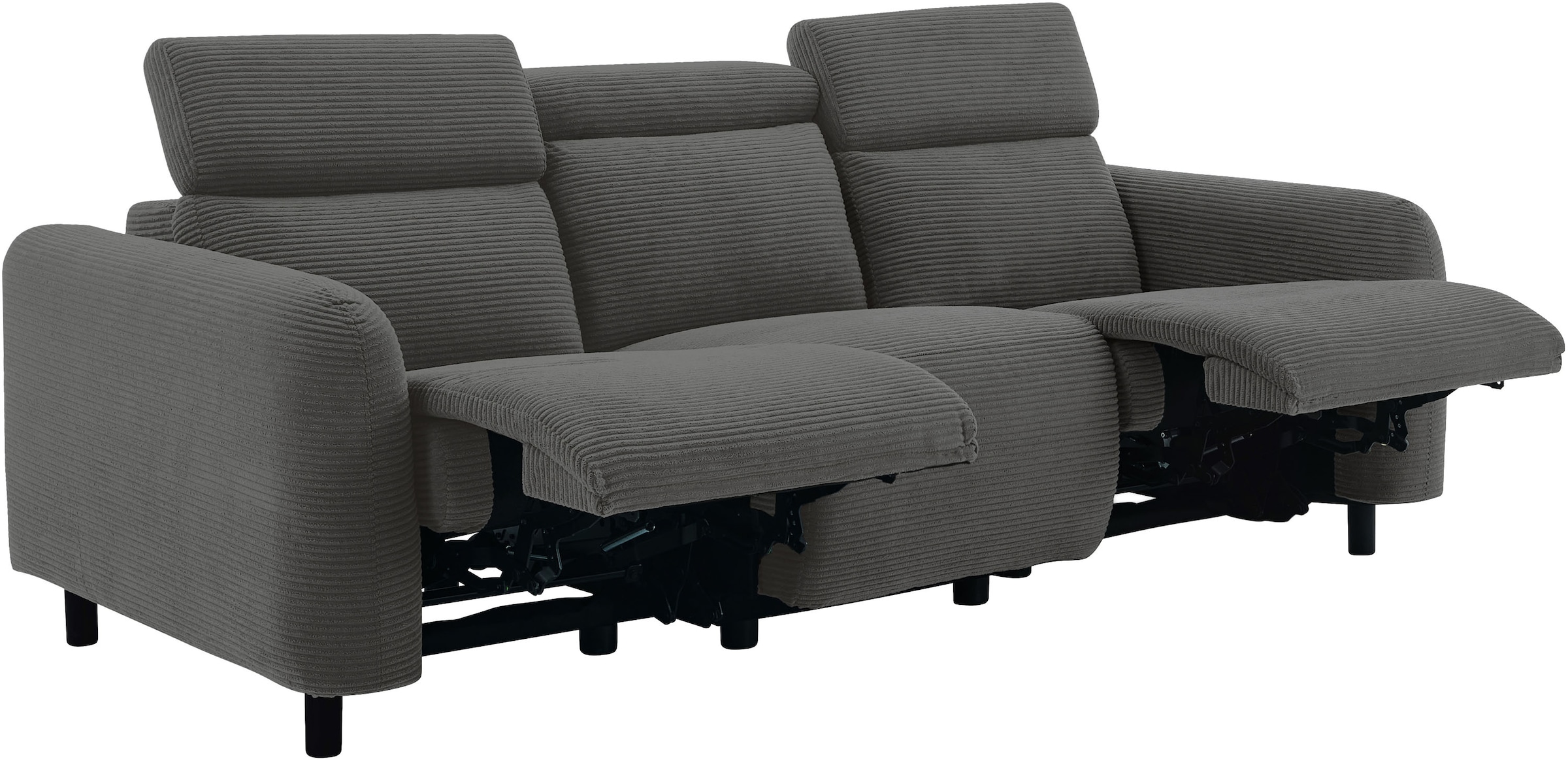 GOODproduct 3-places »SKAANE Cord-Sofa, 229 cm, manuelle u. elektrische Relaxfunktion« fonction relax sur 2 sièges, réglage de l’appuie-tête, rembourrage à ressorts