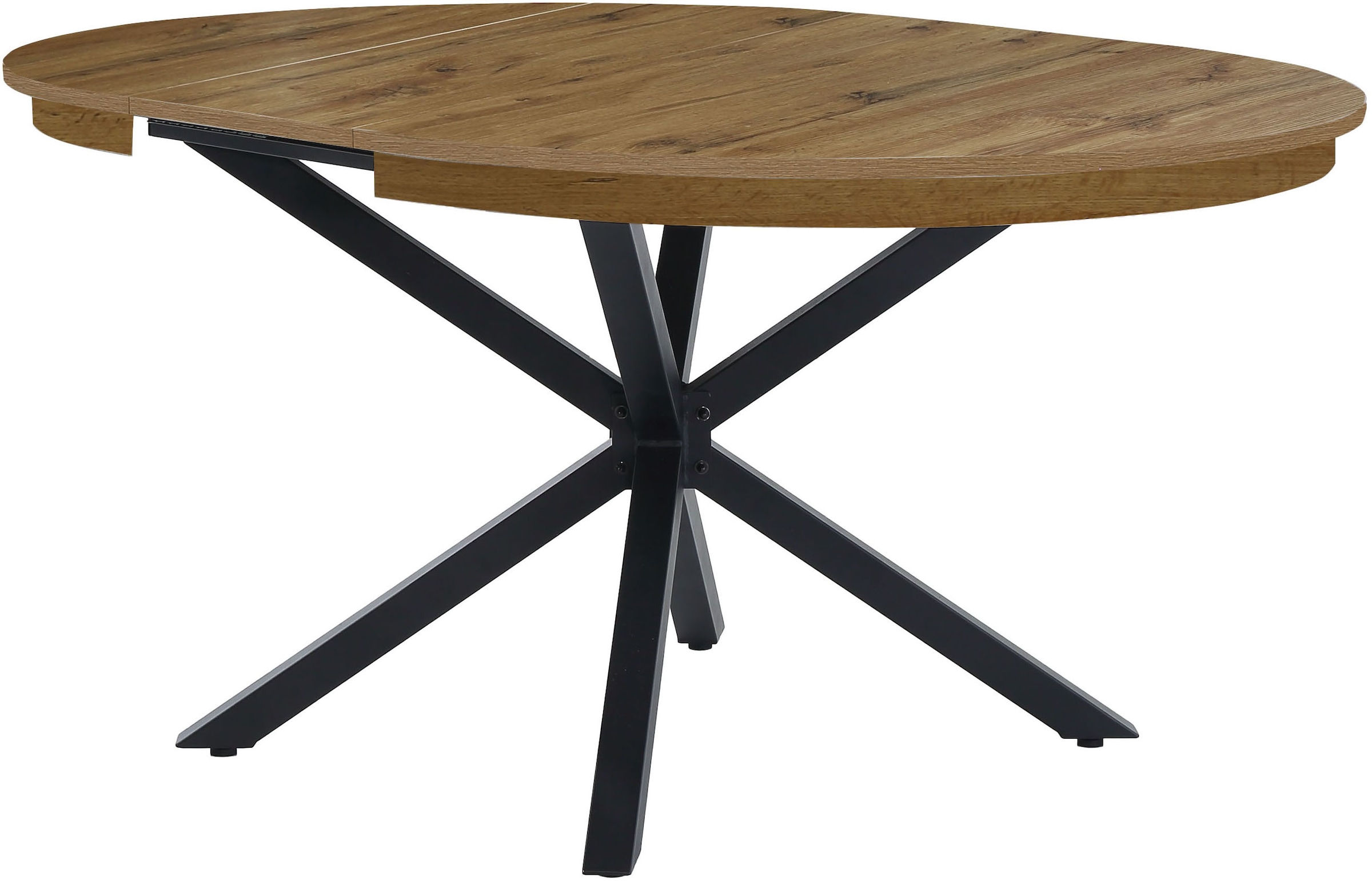 Jockenhöfer Gruppe Ensemble de salle à manger »Olbia/Düren, Sitzgruppe (Set, 5-tlg., 1 Ausziehtisch und 4 Stühle)« 5 tlg. Table avec rallonge papillon, 120-160 cm, chêne sauvage